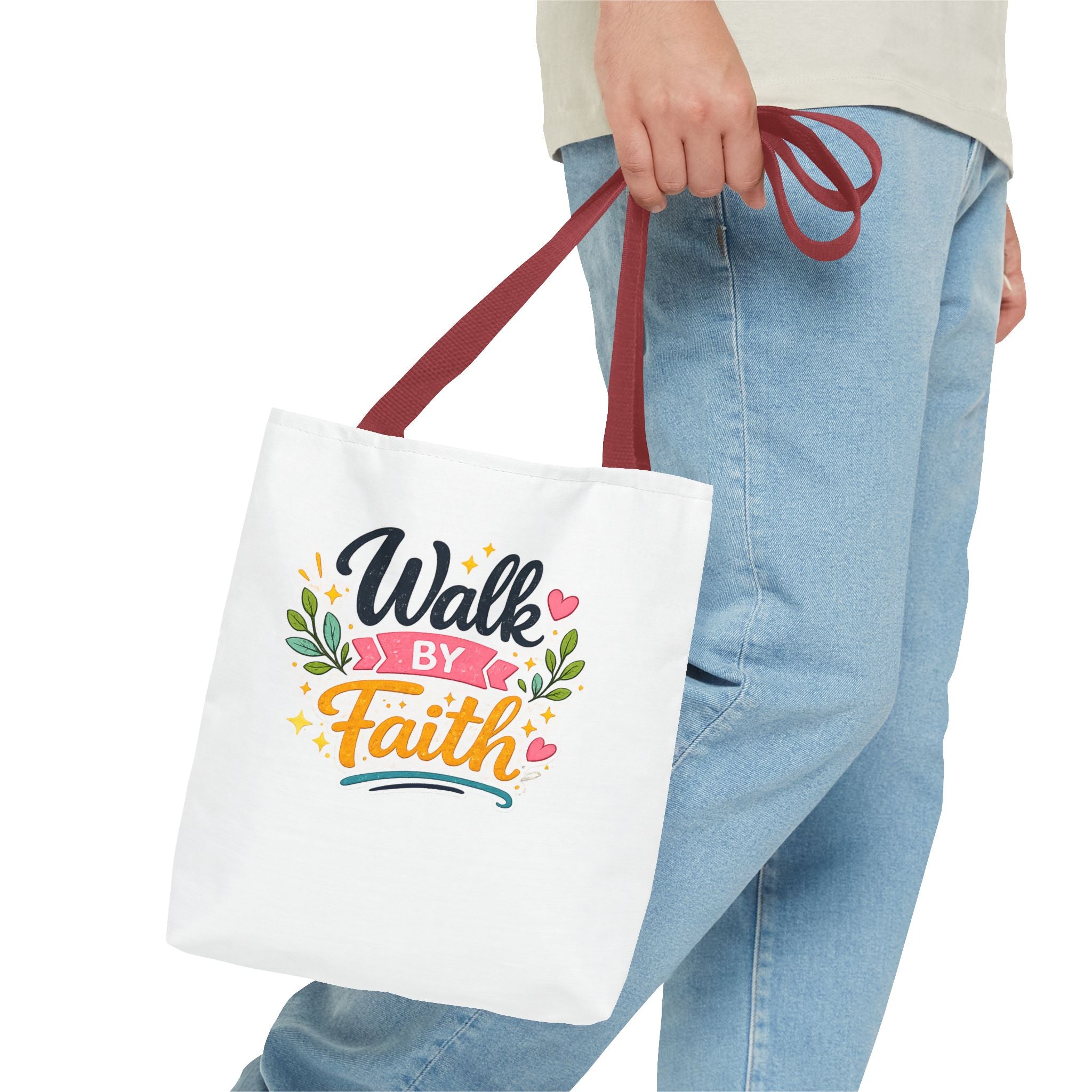 Walk By Faith Tote Bag — Inspirational Christian Canvas Tote, Faith-Based Gift