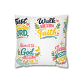 Faith Quote Decorative Pillowcase — "Walk by Faith" Inspirational Throw Pillow Cover