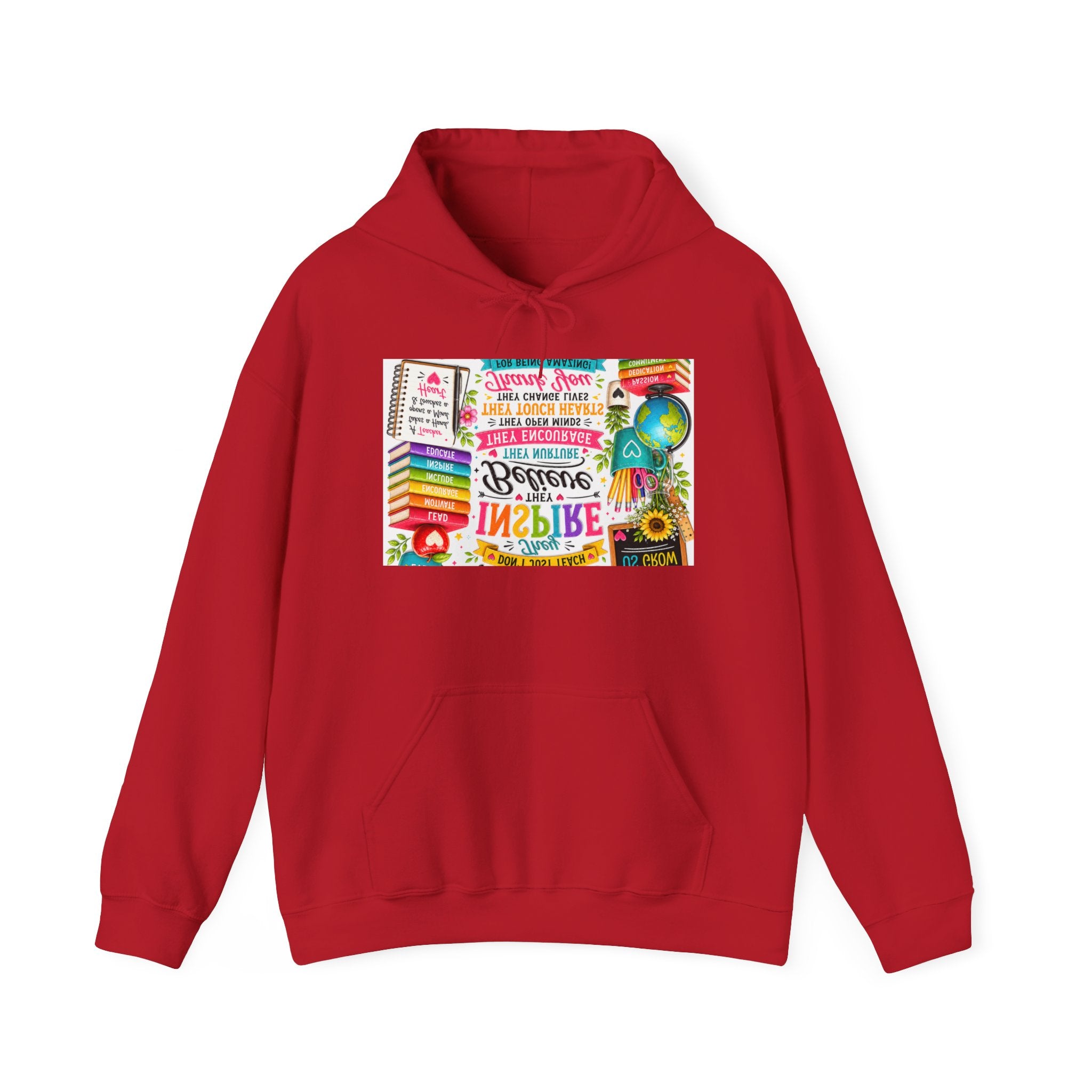 Motivational Book Lover Hoodie — "Be Brave, Be Kind, Be You" Colorful Inspirational Design