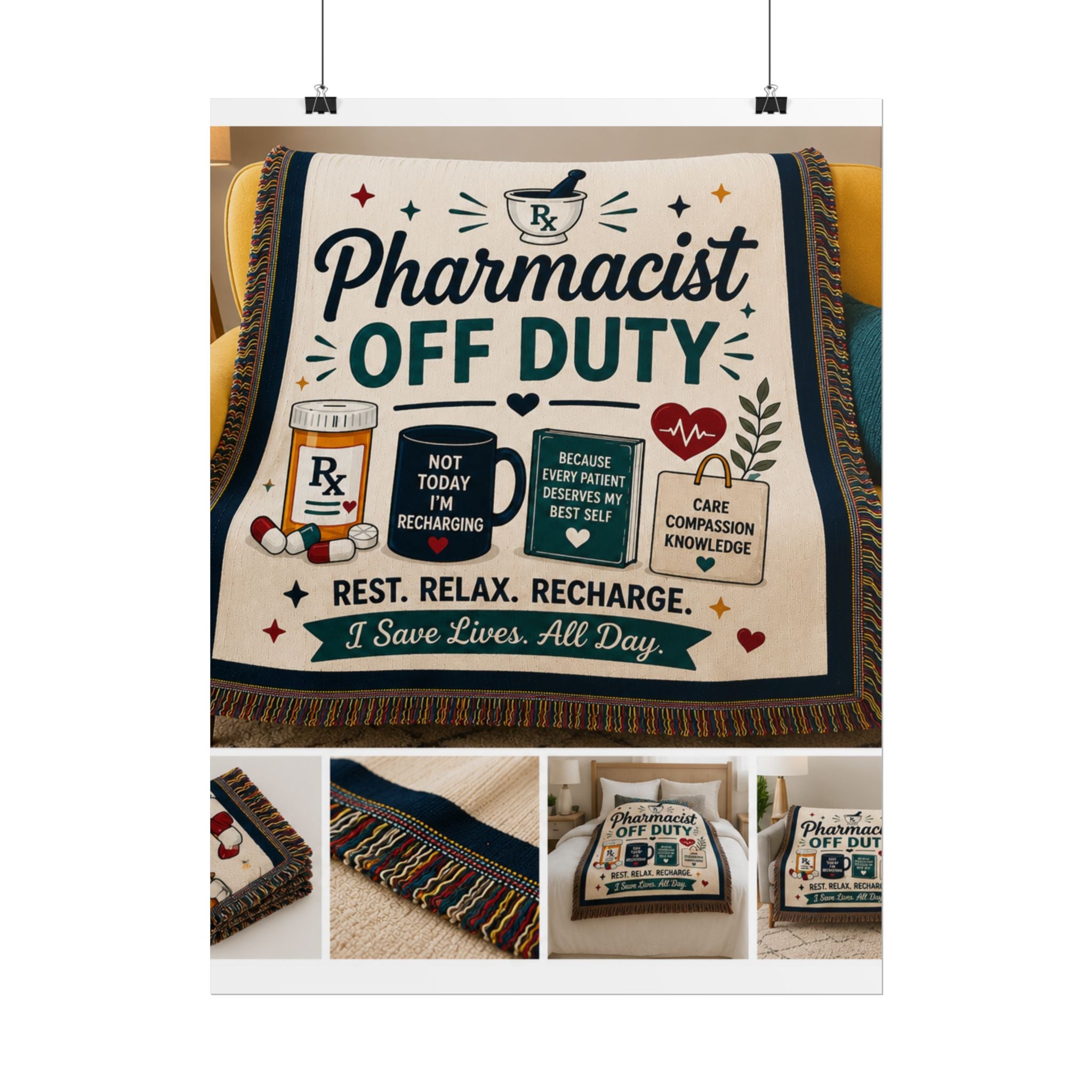 Pharmacist Off Duty Poster - Rest Relax Recharge Wall Art