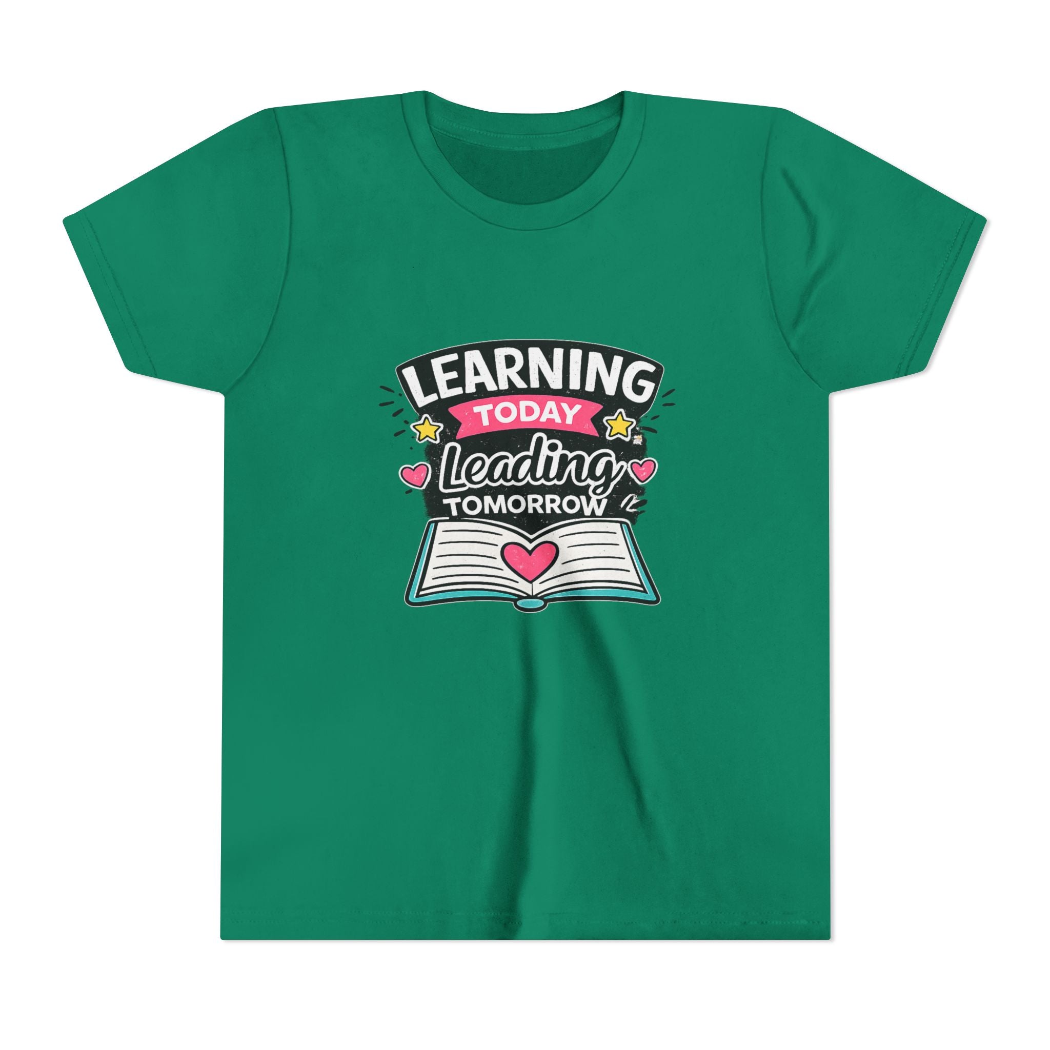 Youth Tee — "Learning Today, Leading Tomorrow" School Kids Graphic T-Shirt