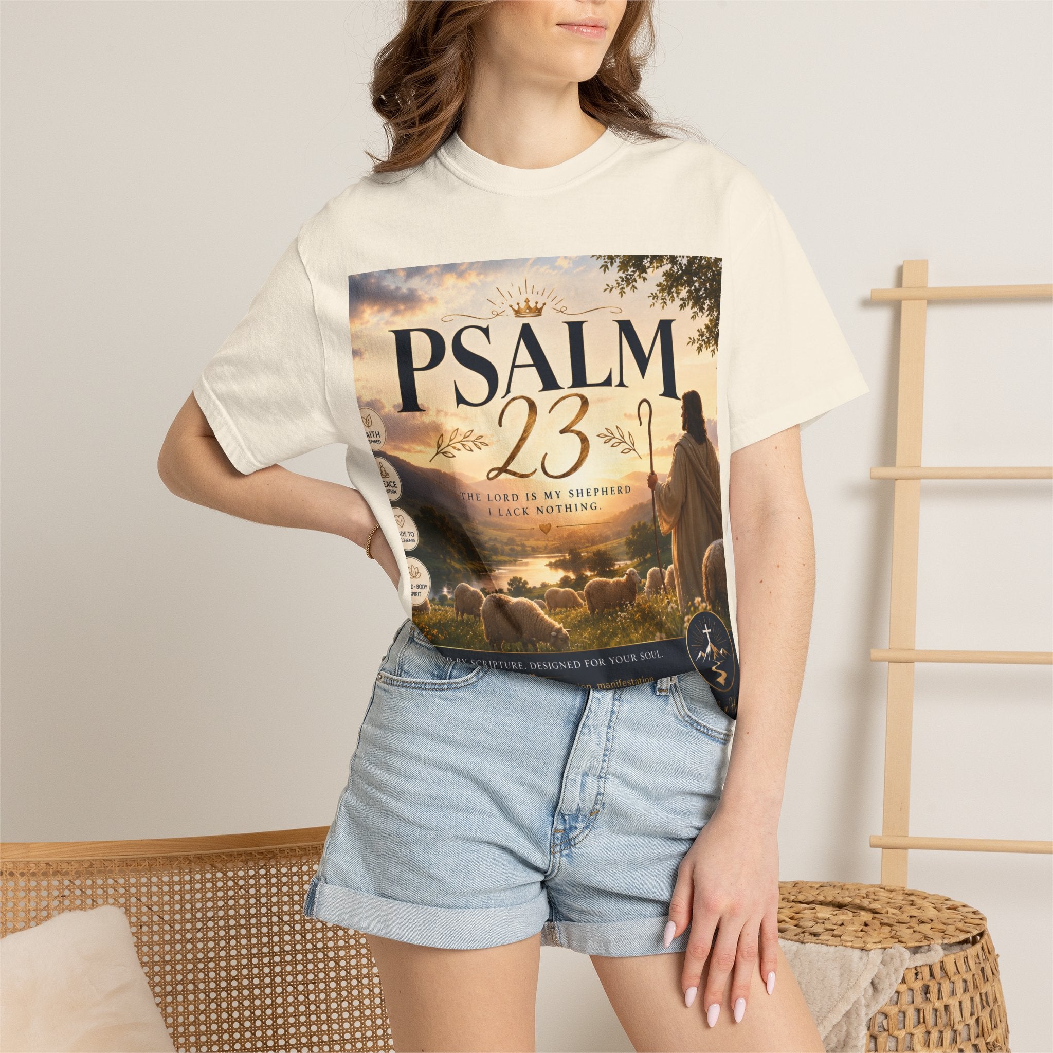 Psalm 23 T-Shirt — Christian Faith Shepherd Graphic Tee