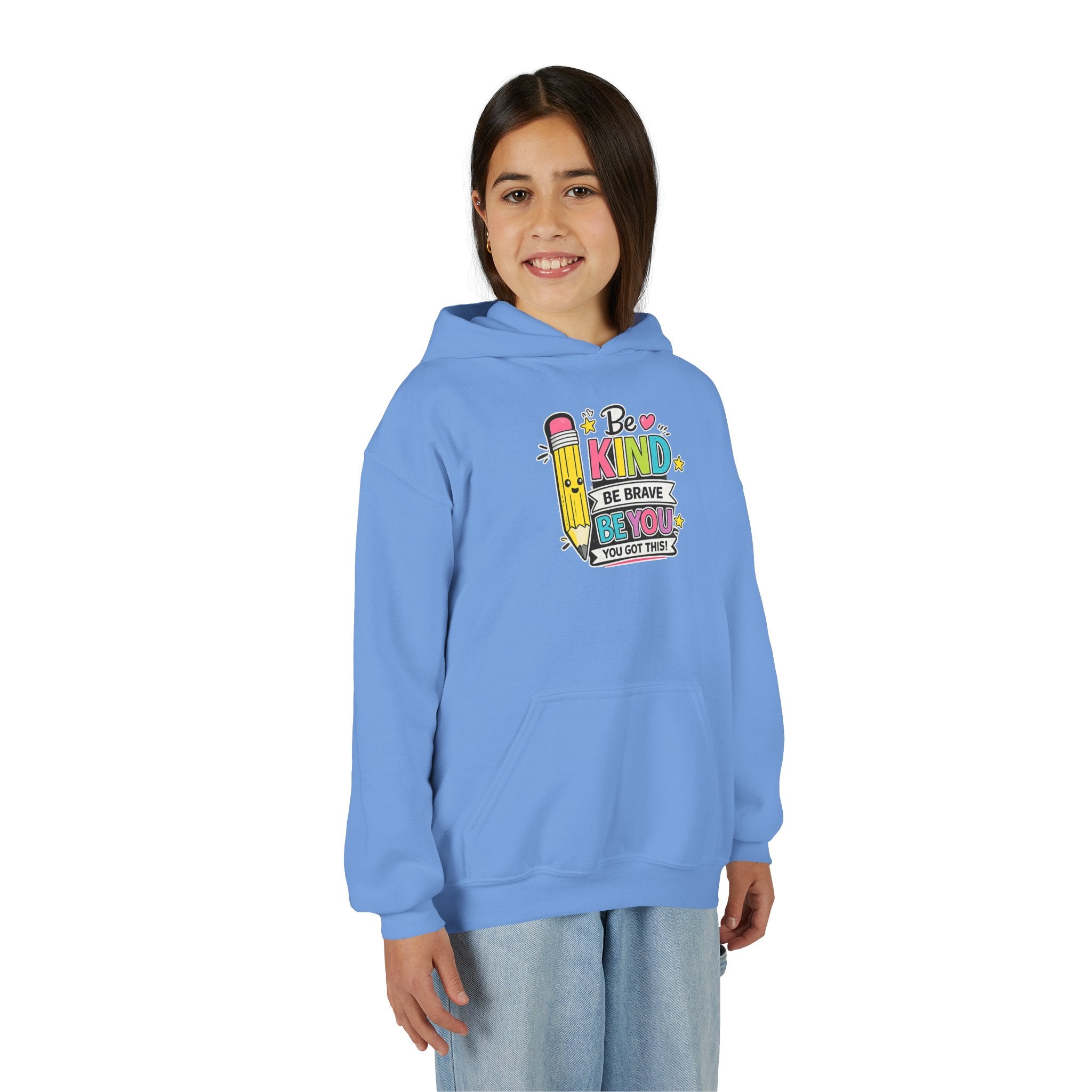 Be Kind Youth Hoodie – Encouraging Back-to-School Kids Sweatshirt