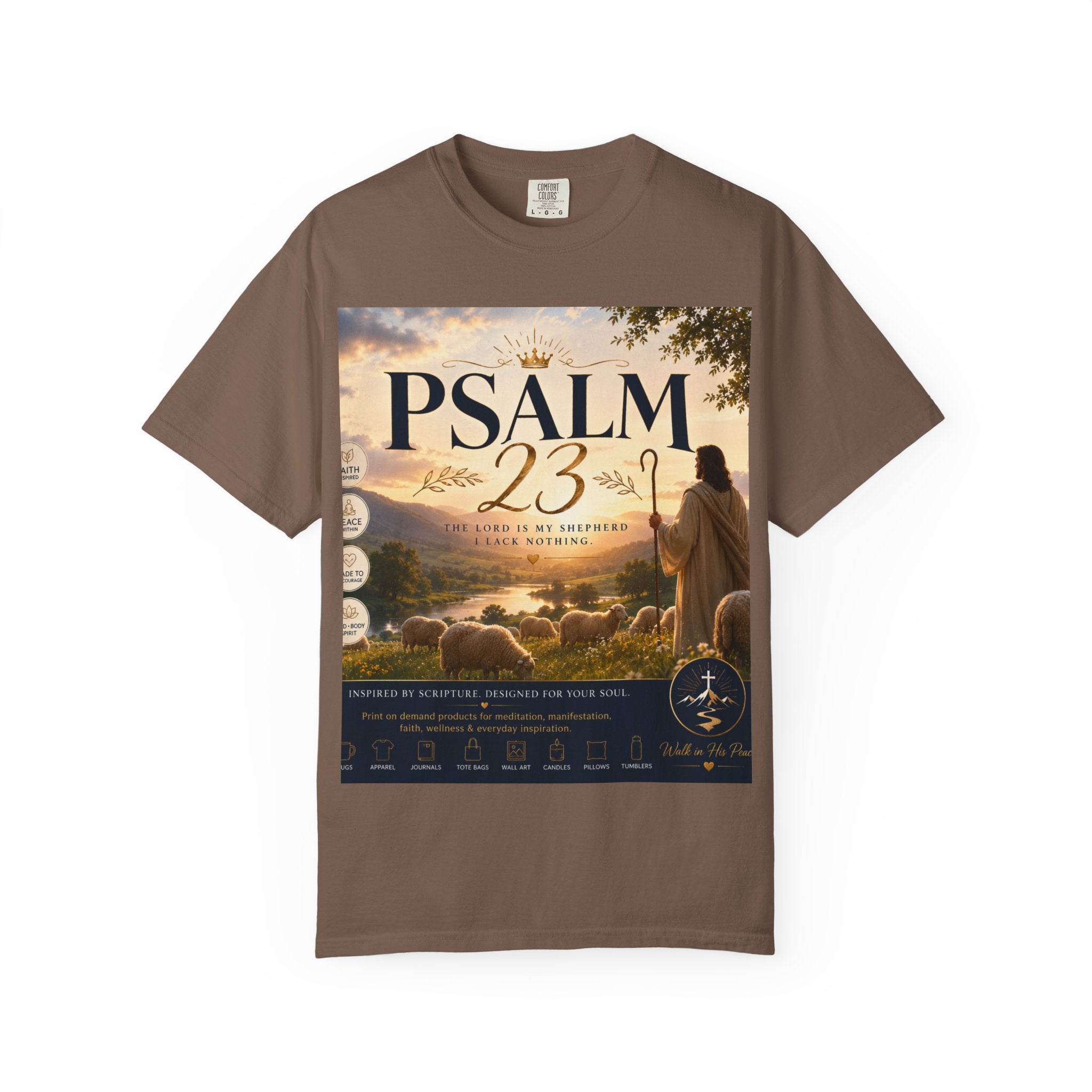 Psalm 23 T-Shirt — Christian Faith Shepherd Graphic Tee