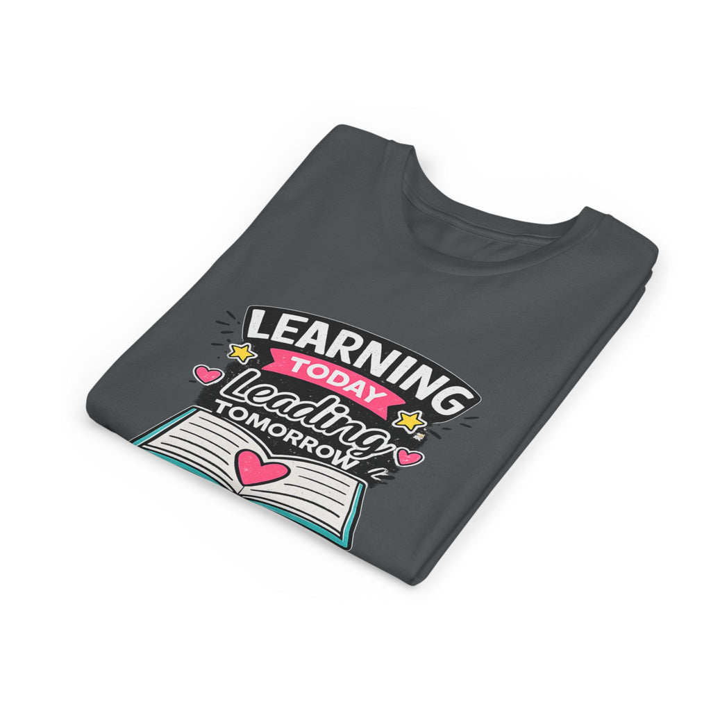 Youth Tee — "Learning Today, Leading Tomorrow" School Kids Graphic T-Shirt