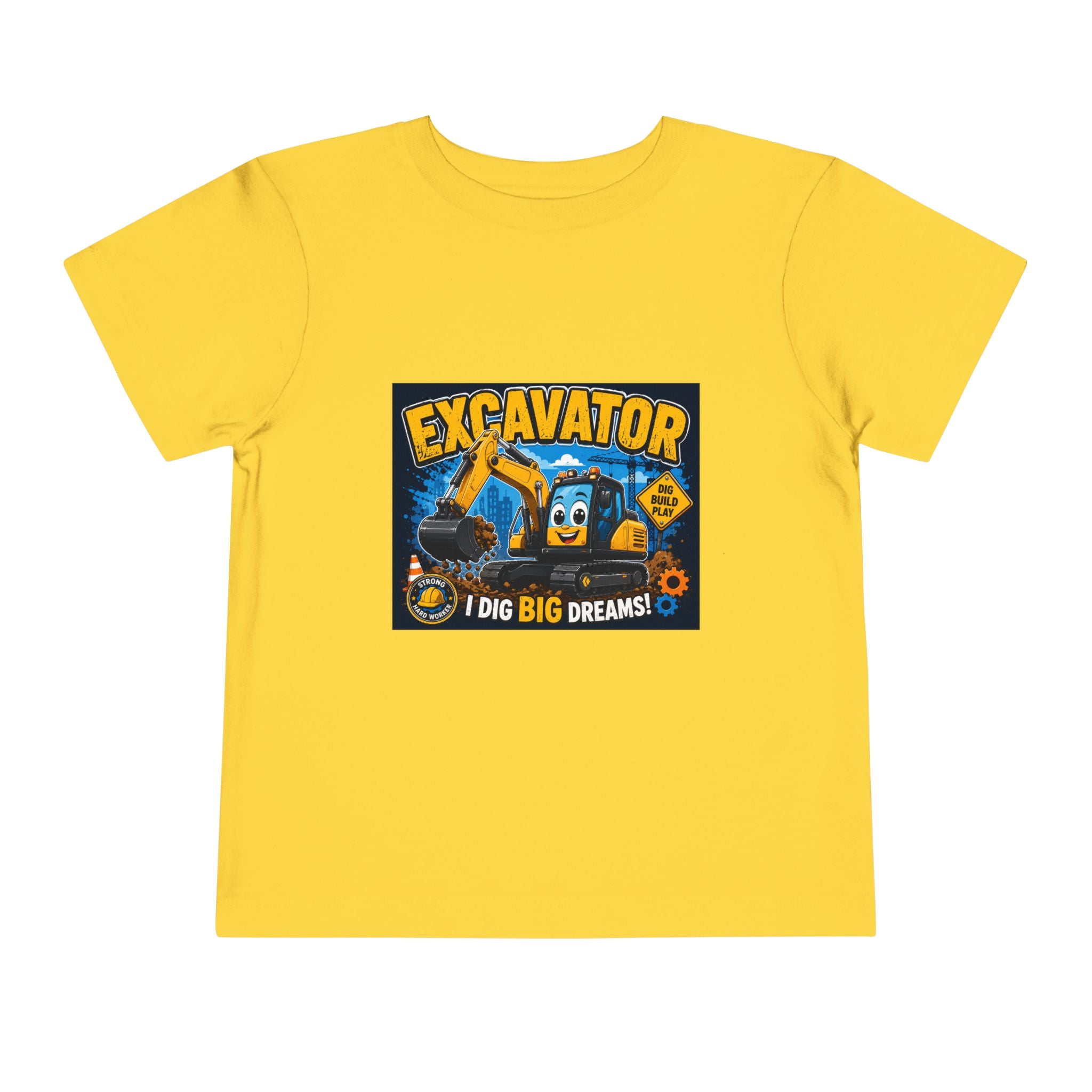 Excavator Toddler Tee — "I Dig Big Dreams" Construction Shirt