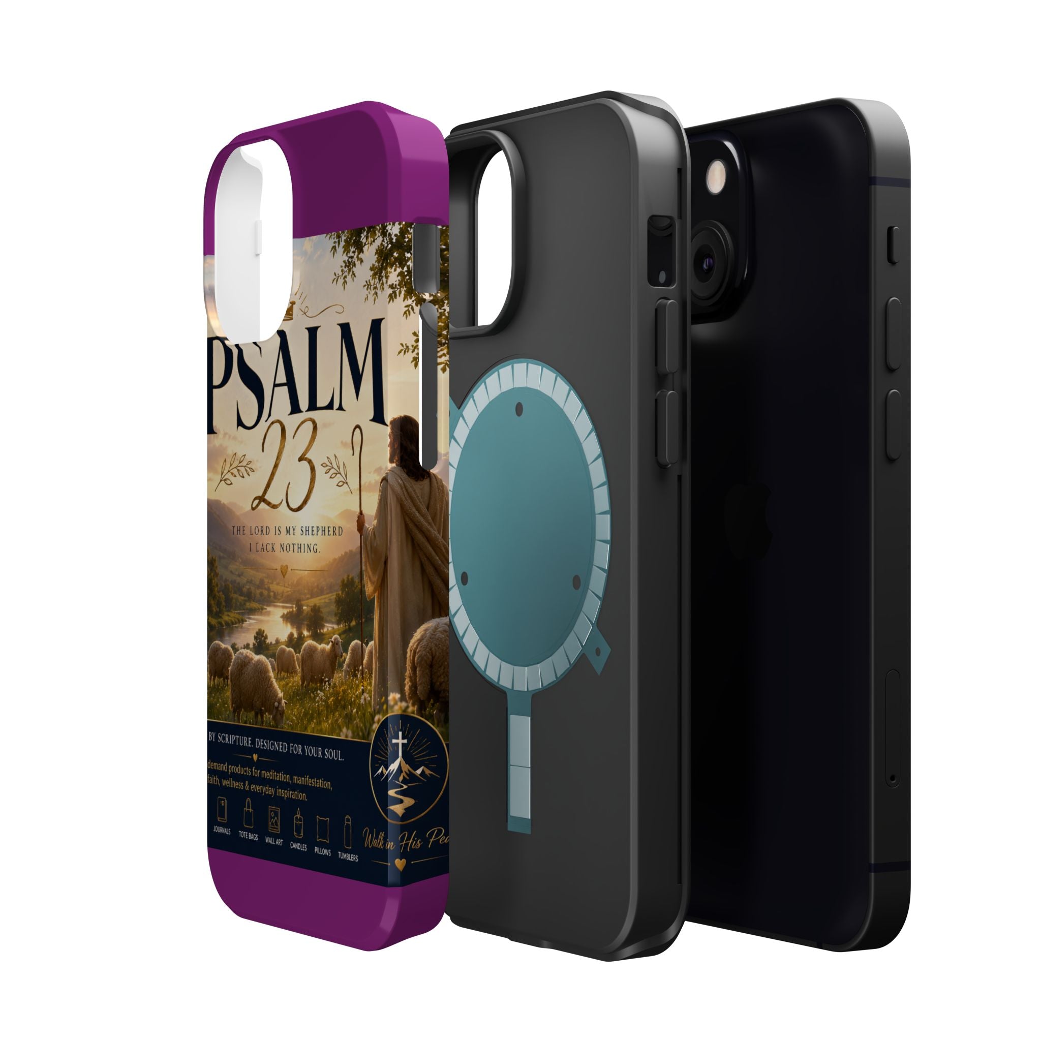 Psalm 23 Phone Case — Magnetic Impact-Resistant Christian iPhone Cover