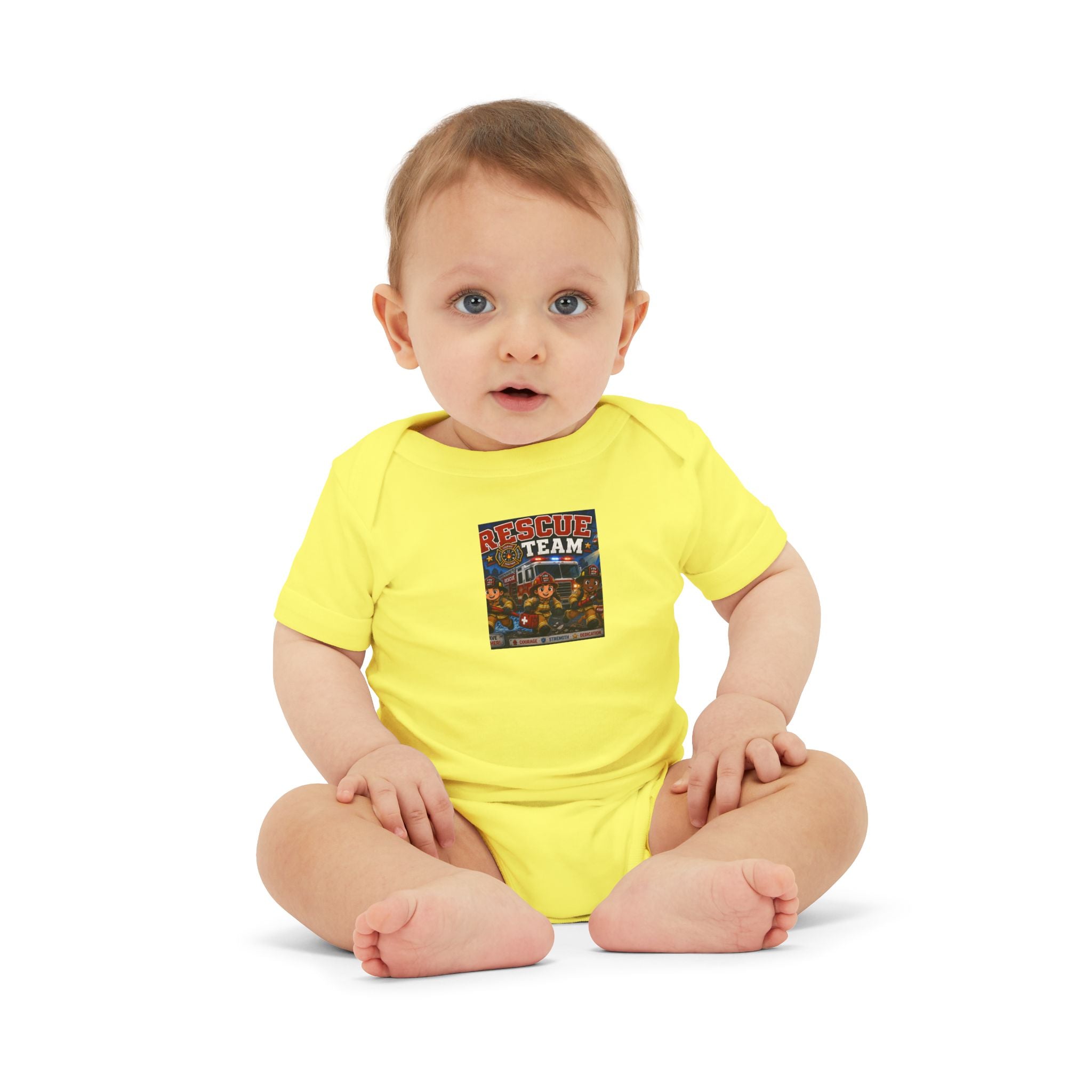 Infant Onesie - 'Team' Colorful Cartoon Character Print Baby Bodysuit