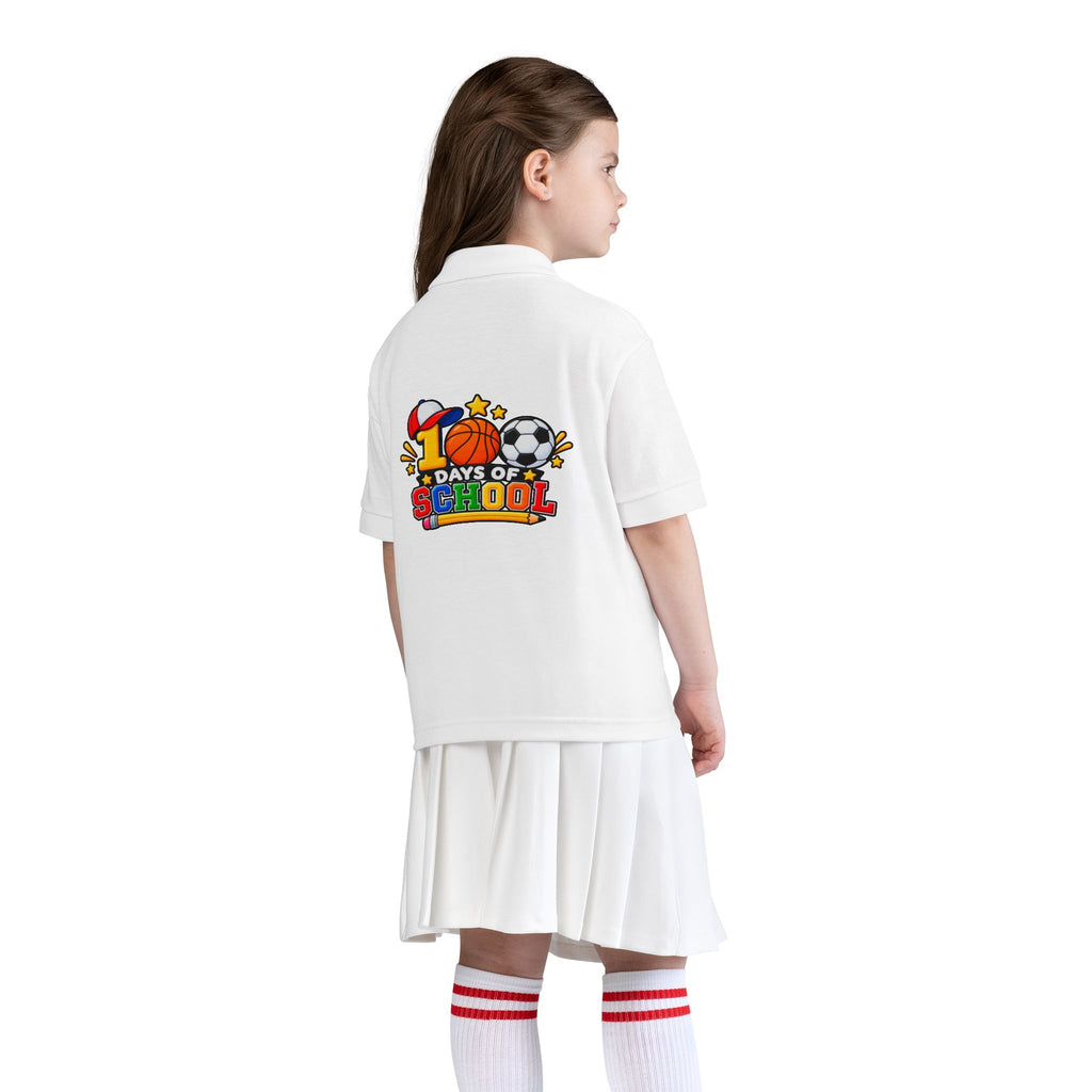 Youth Polo — "100 Days of School" Sport-Themed Kids Polo