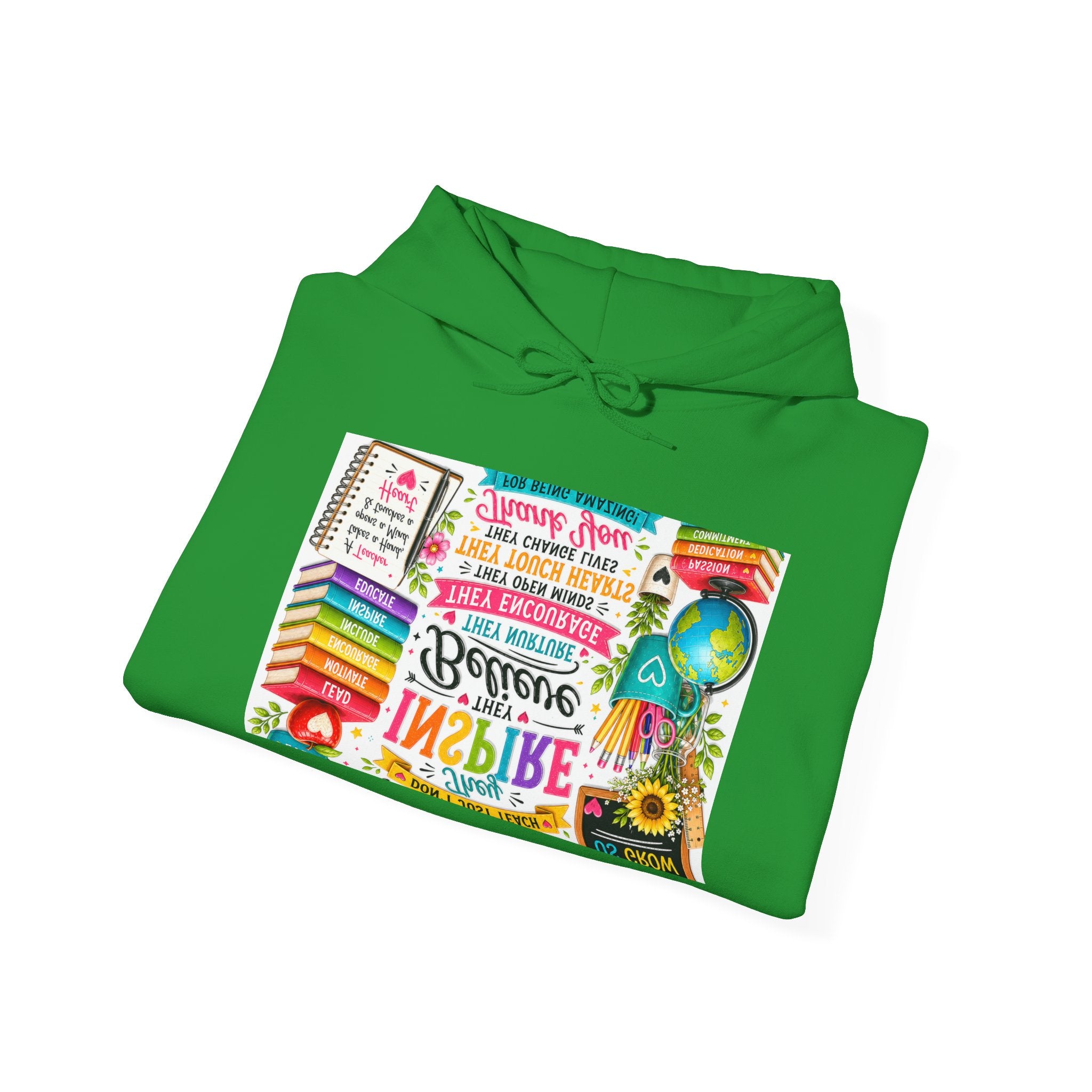Motivational Book Lover Hoodie — "Be Brave, Be Kind, Be You" Colorful Inspirational Design