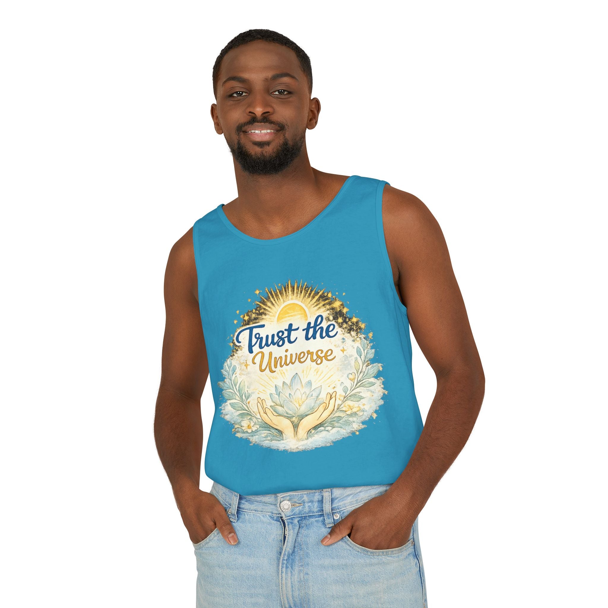 Trust the Universe Tank Top — Spiritual Lotus Graphic Vest