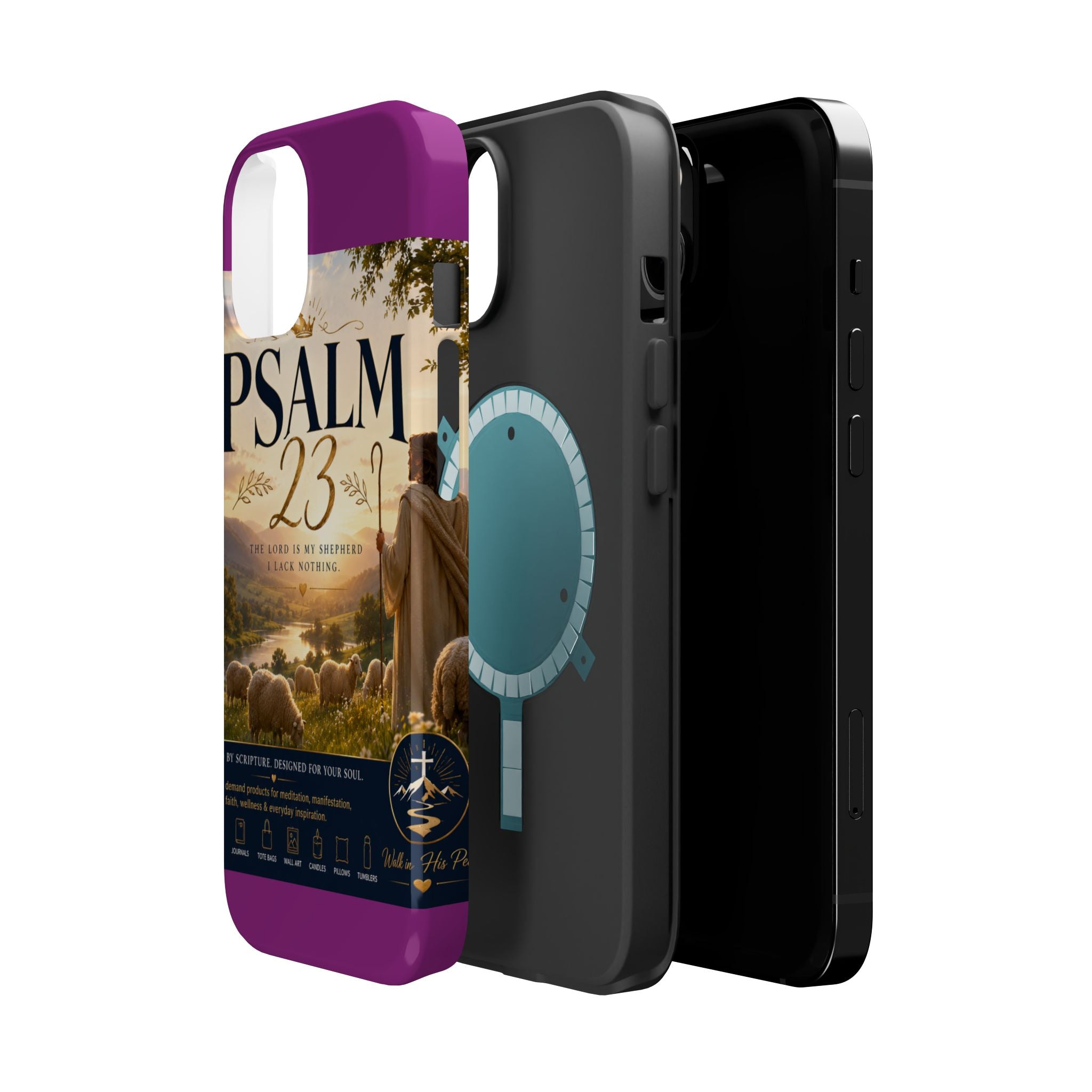 Psalm 23 Phone Case — Magnetic Impact-Resistant Christian iPhone Cover