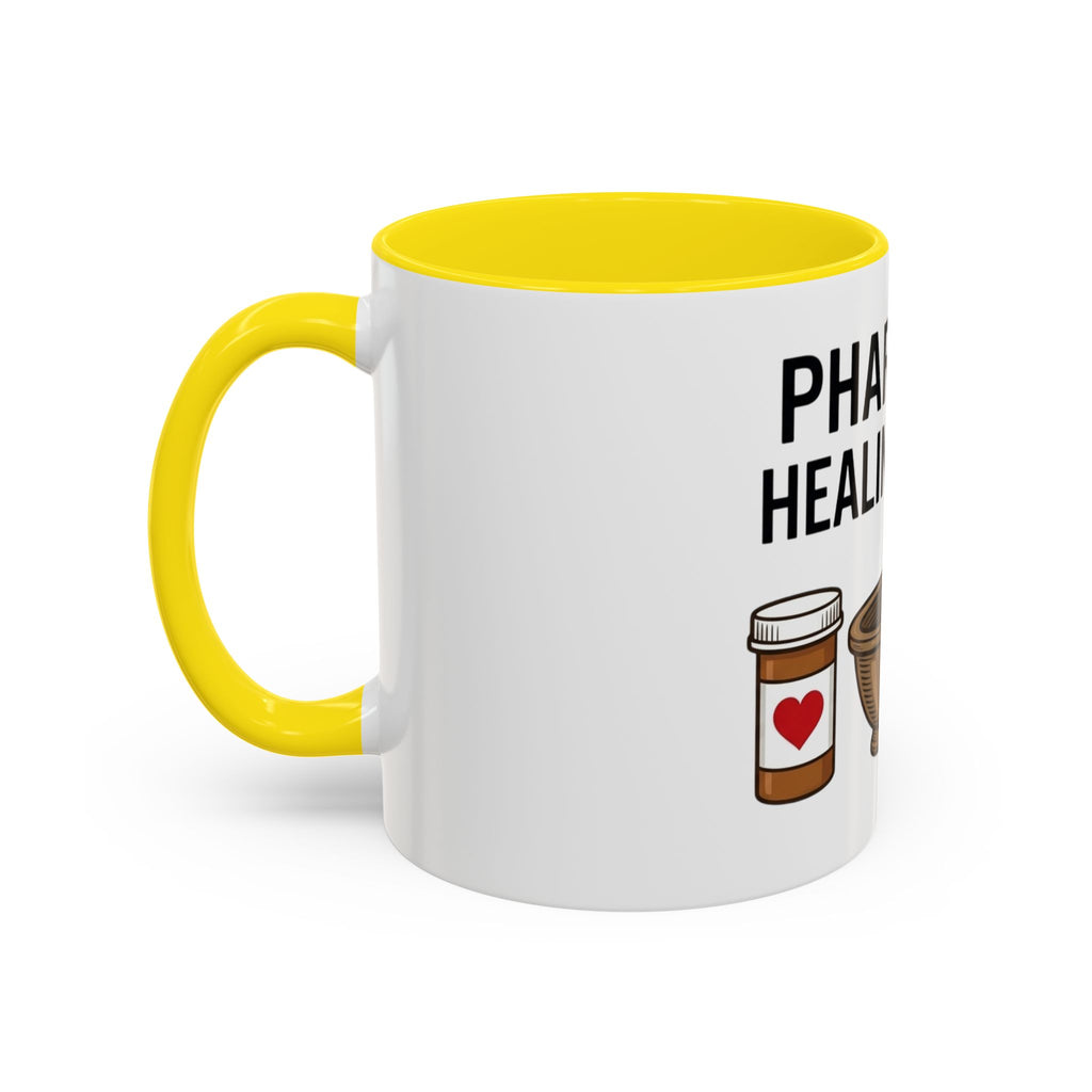 Pharmacy Healing Heart Coffee Mug — Pharmacist Appreciation Accent Mug