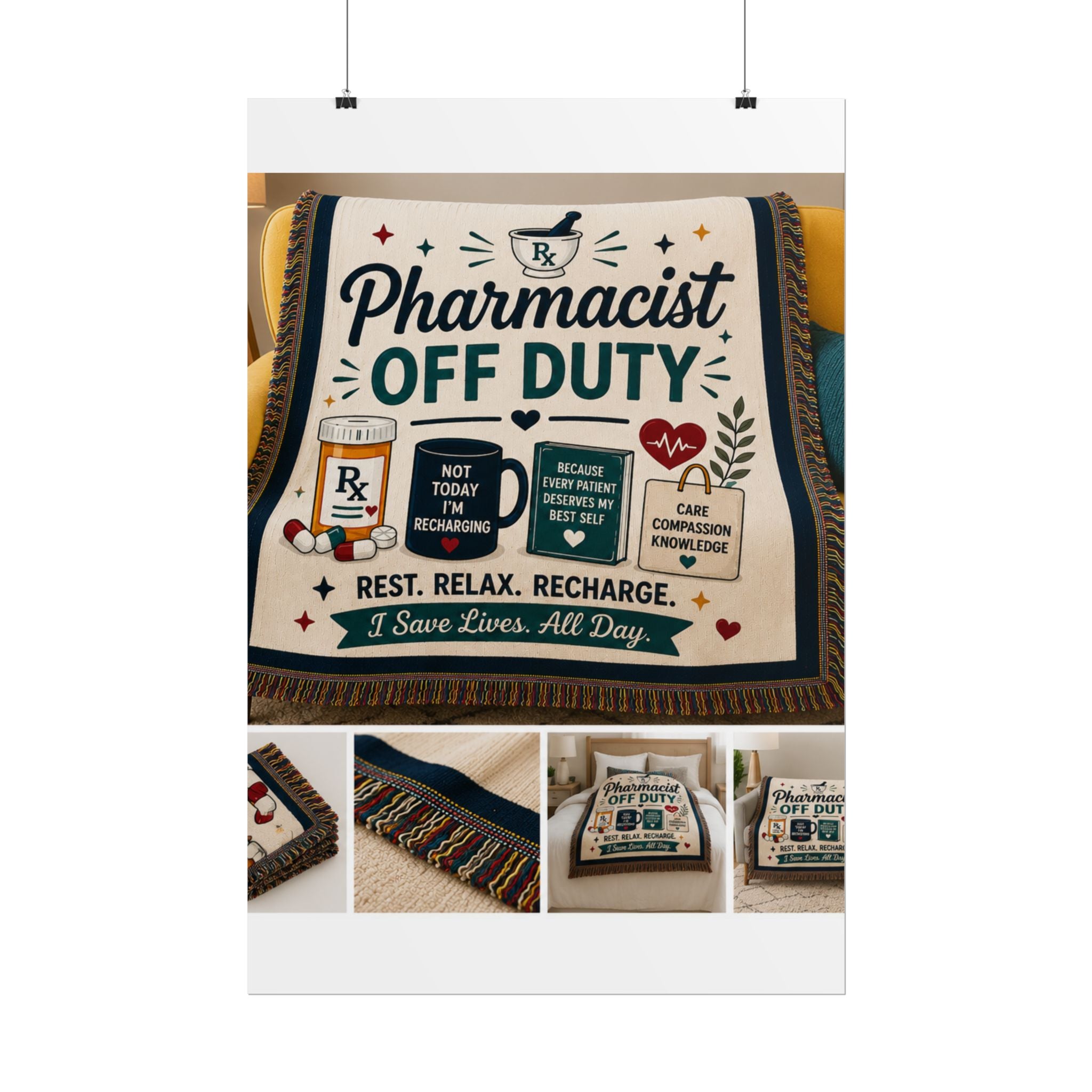 Pharmacist Off Duty Poster - Rest Relax Recharge Wall Art