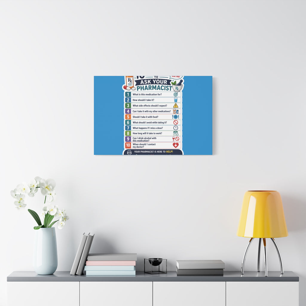 Pharmacist Questions Canvas Print — "10 Questions to Ask Your Pharmacist"
