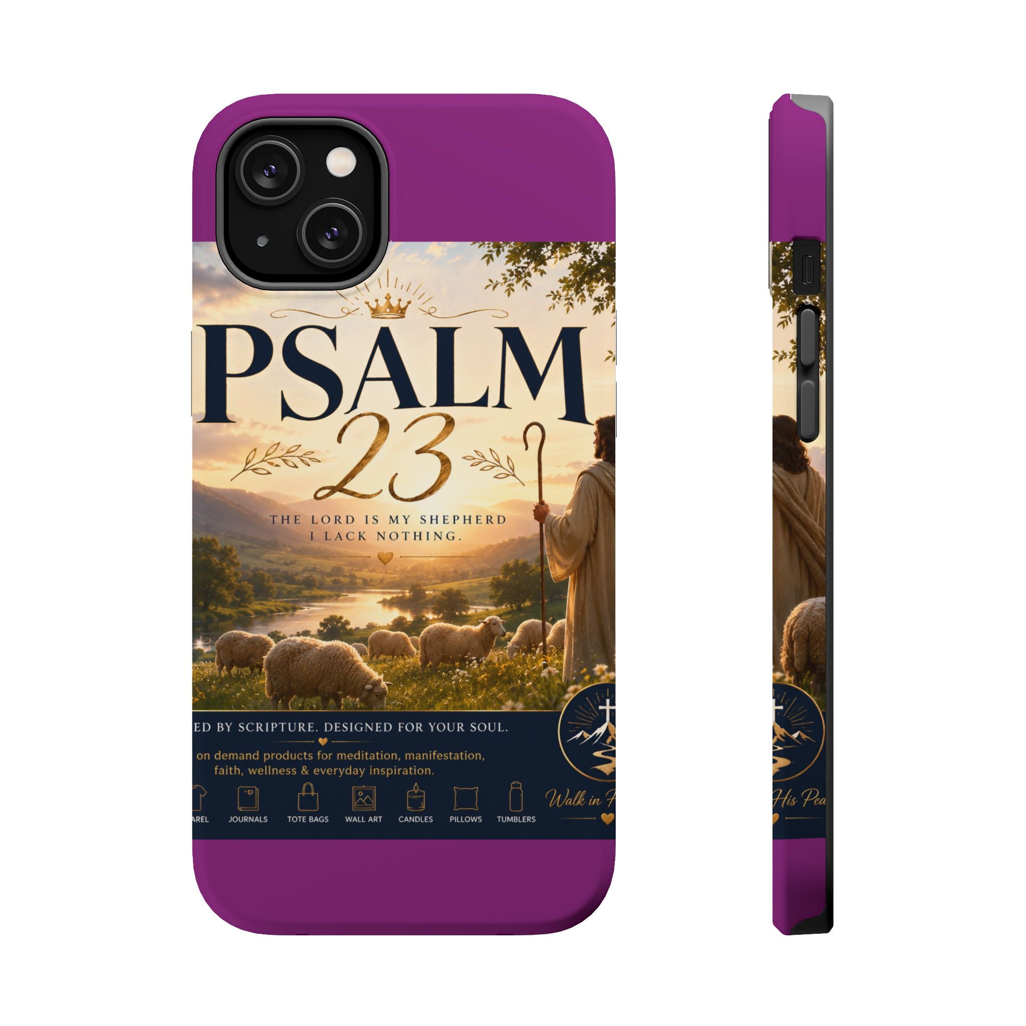 Psalm 23 Phone Case — Magnetic Impact-Resistant Christian iPhone Cover