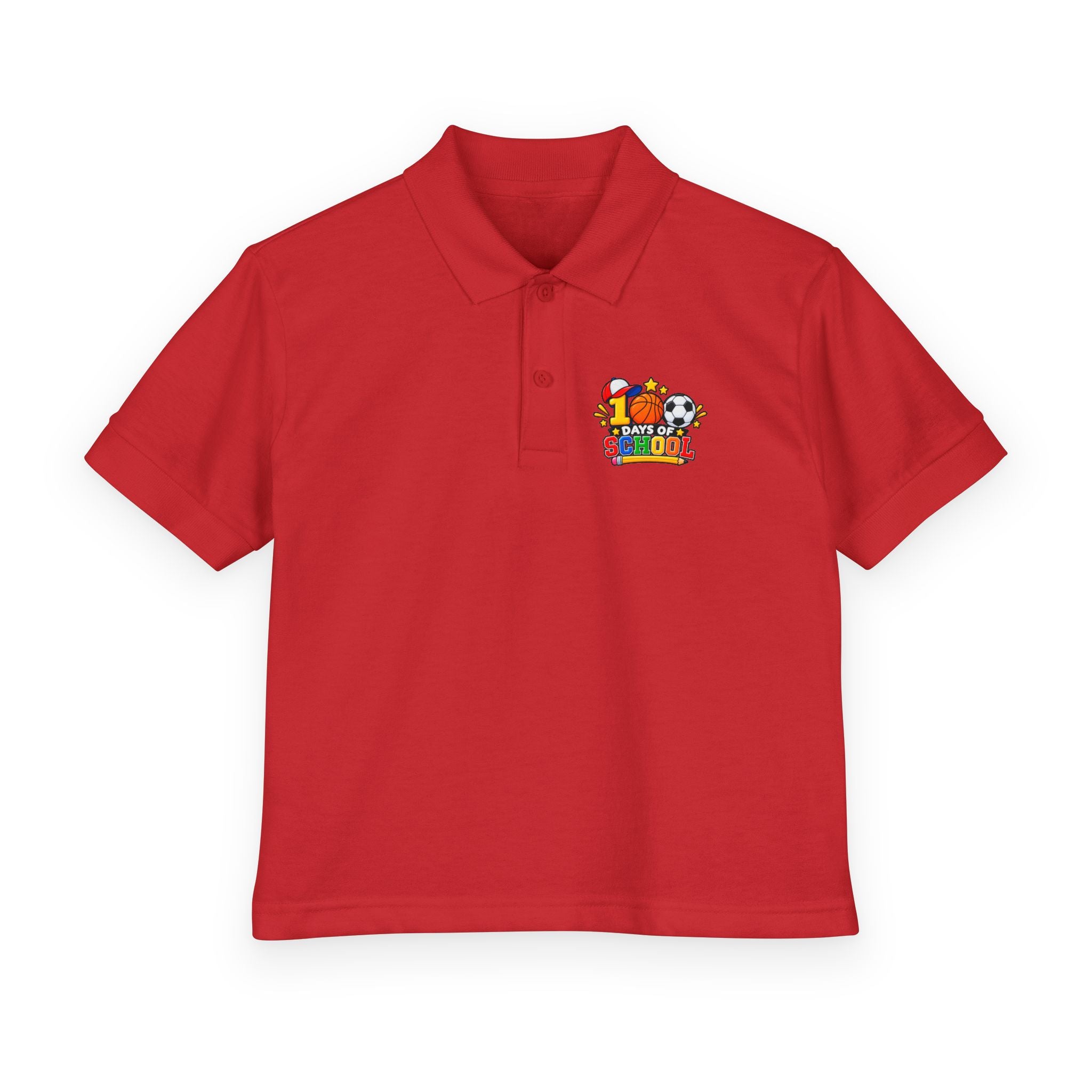 Youth Polo — "100 Days of School" Sport-Themed Kids Polo