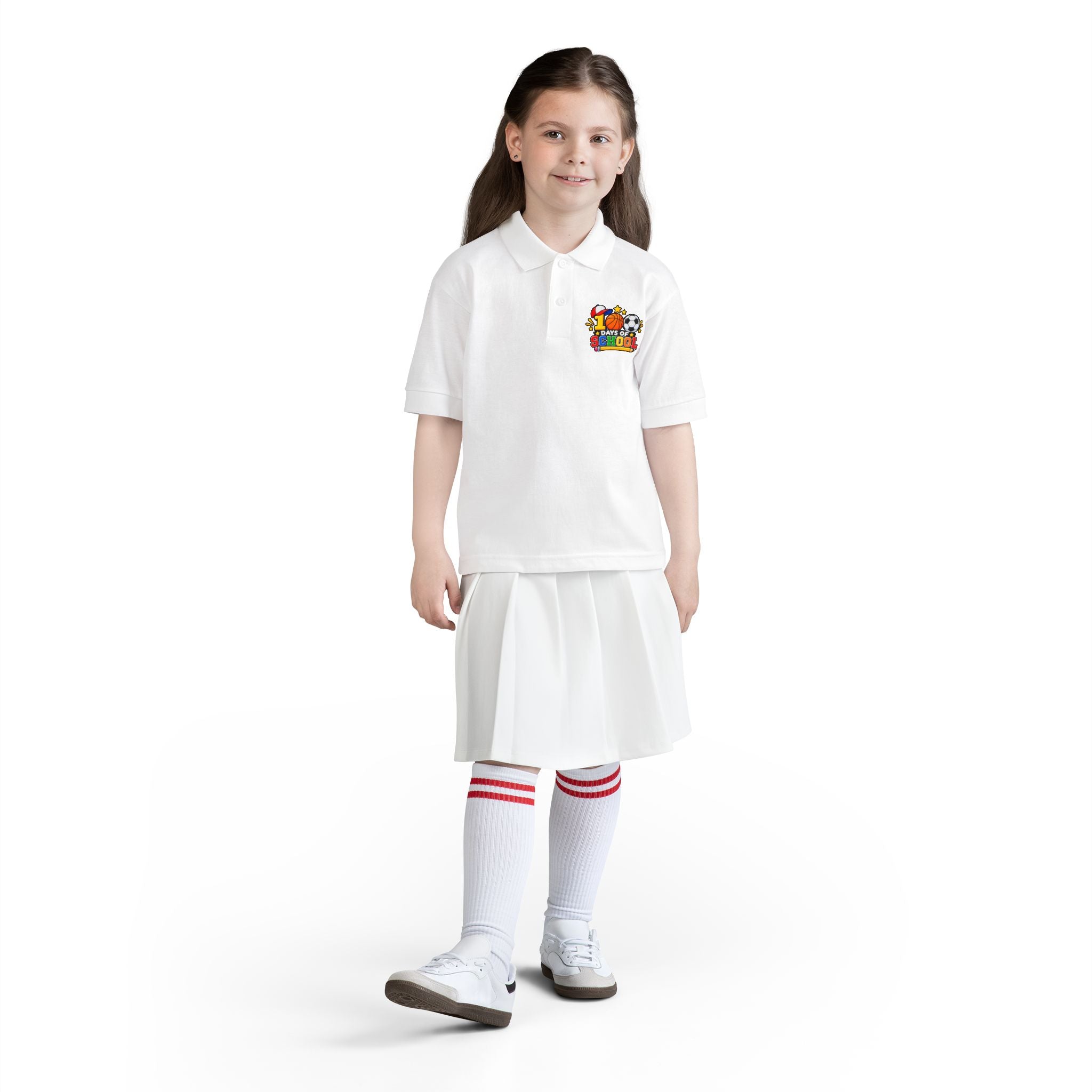 Youth Polo — "100 Days of School" Sport-Themed Kids Polo