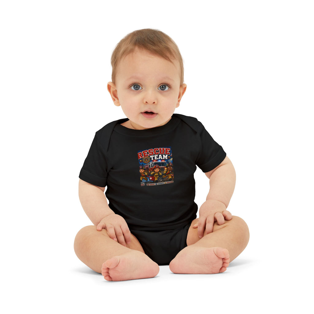 Infant Onesie - 'Team' Colorful Cartoon Character Print Baby Bodysuit