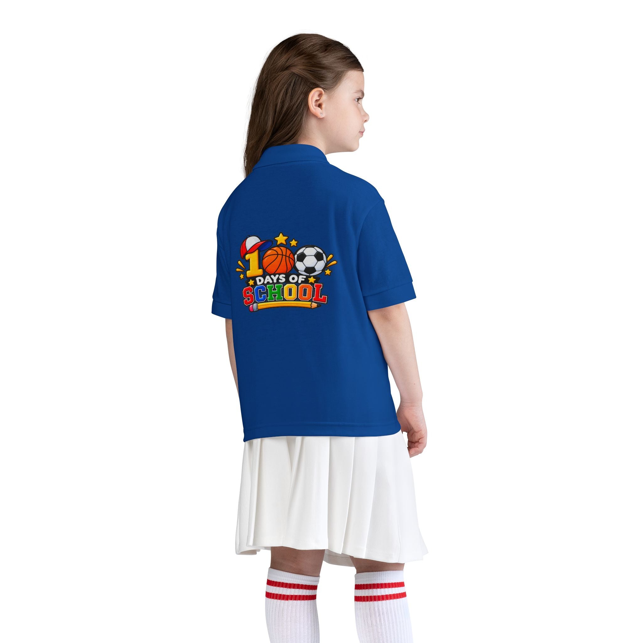 Youth Polo — "100 Days of School" Sport-Themed Kids Polo