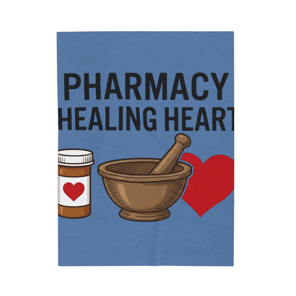 Velveteen Plush Blanket — "Pharmacy Healing Heart" Medical Technician Gift