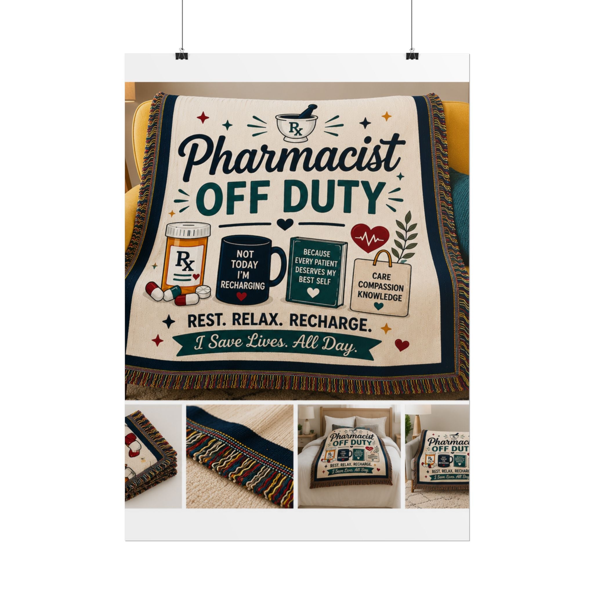 Pharmacist Off Duty Poster - Rest Relax Recharge Wall Art