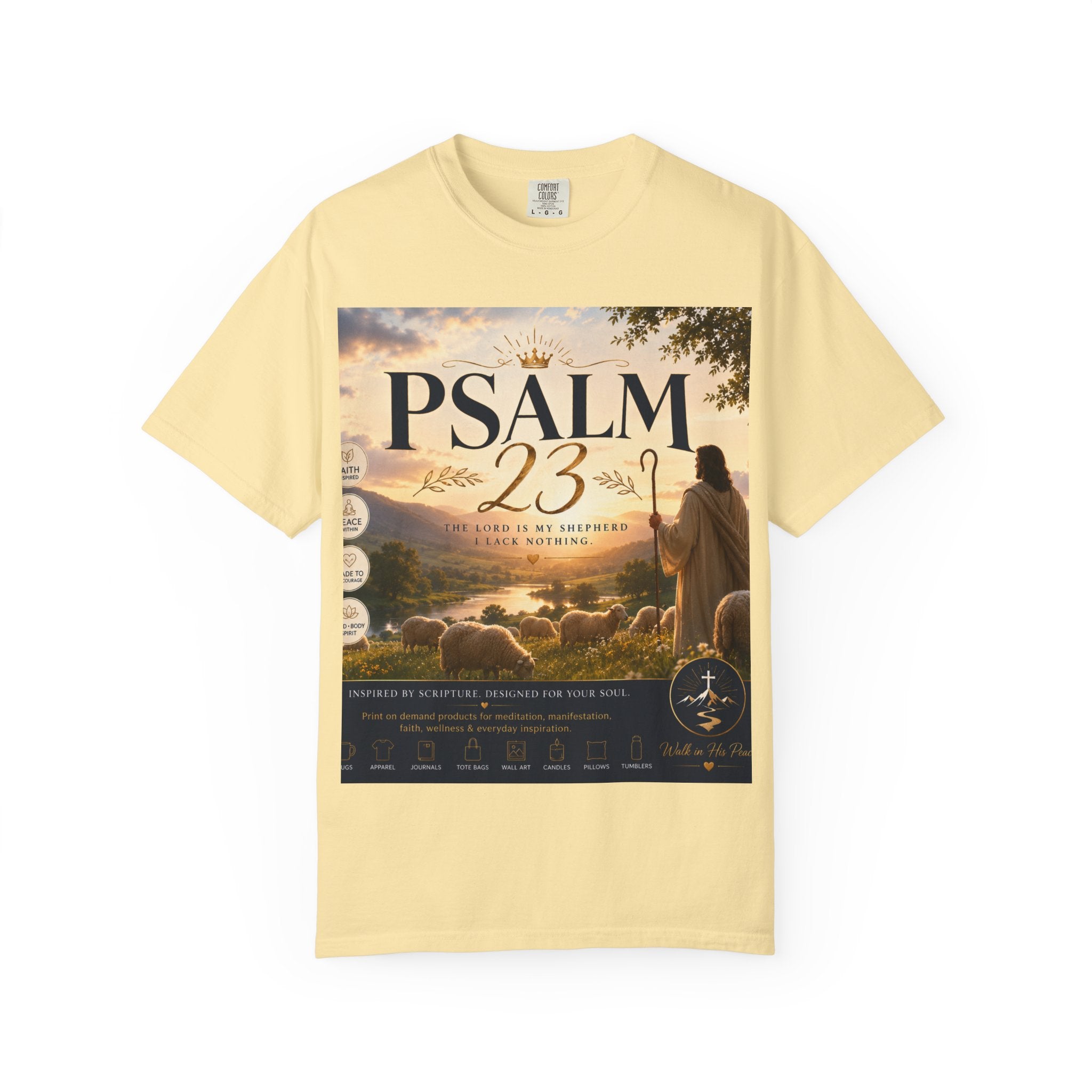 Psalm 23 T-Shirt — Christian Faith Shepherd Graphic Tee