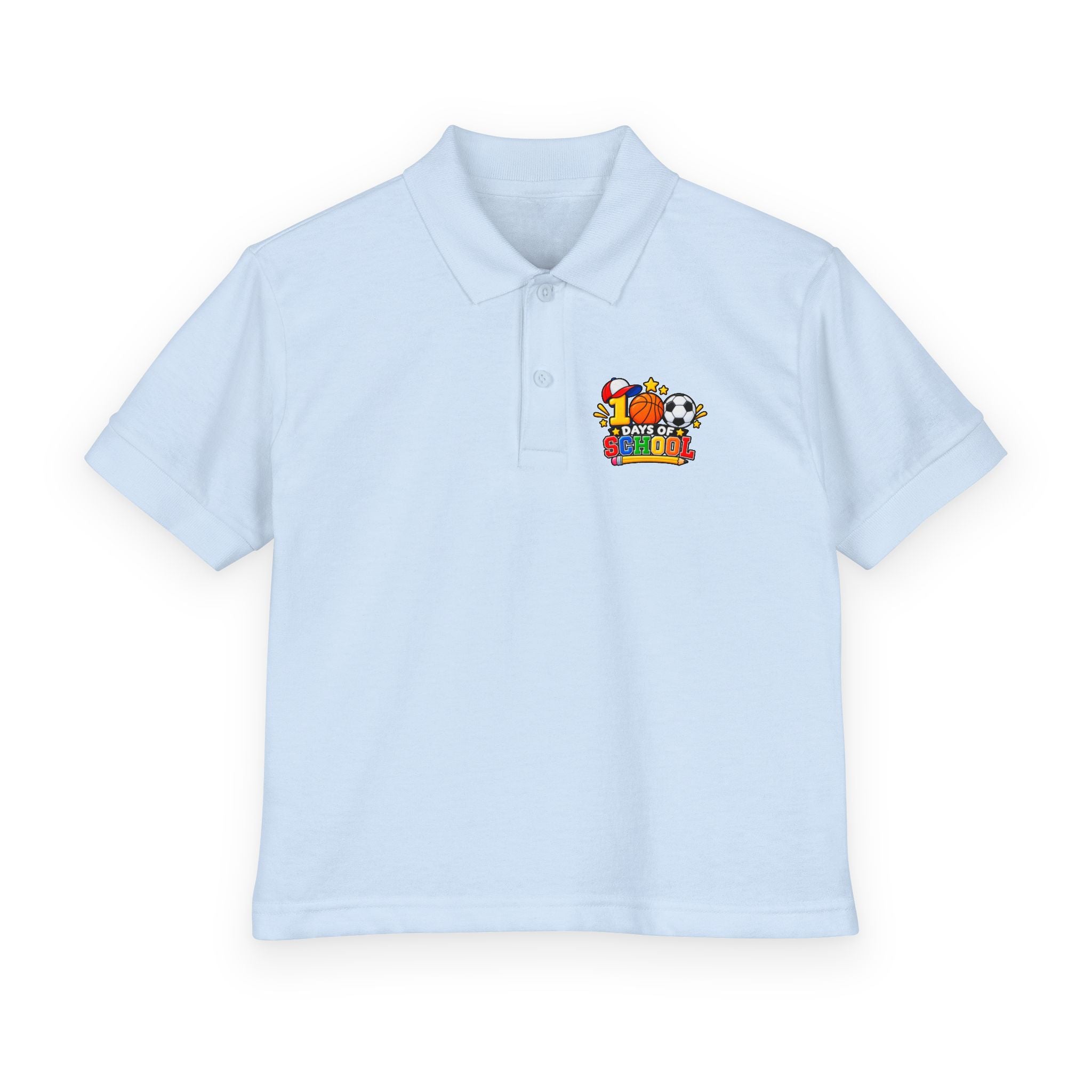 Youth Polo — "100 Days of School" Sport-Themed Kids Polo