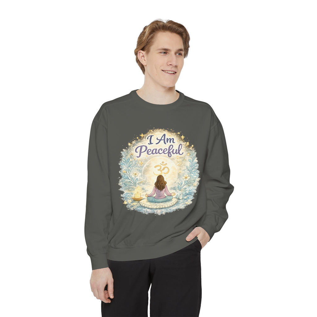 Peaceful Meditation Sweatshirt — "I Am Peaceful" Cozy Wellness Pullover