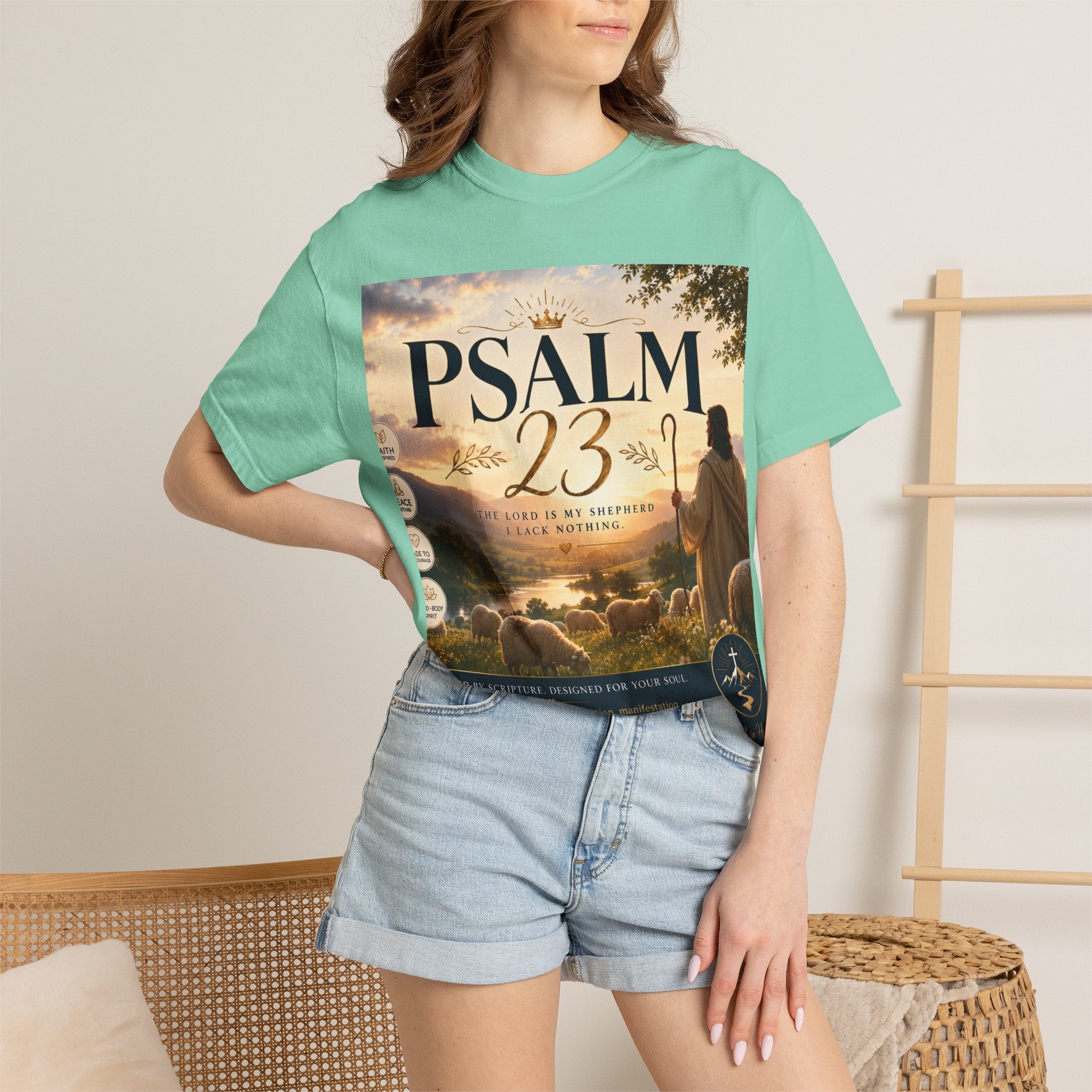 Psalm 23 T-Shirt — Christian Faith Shepherd Graphic Tee