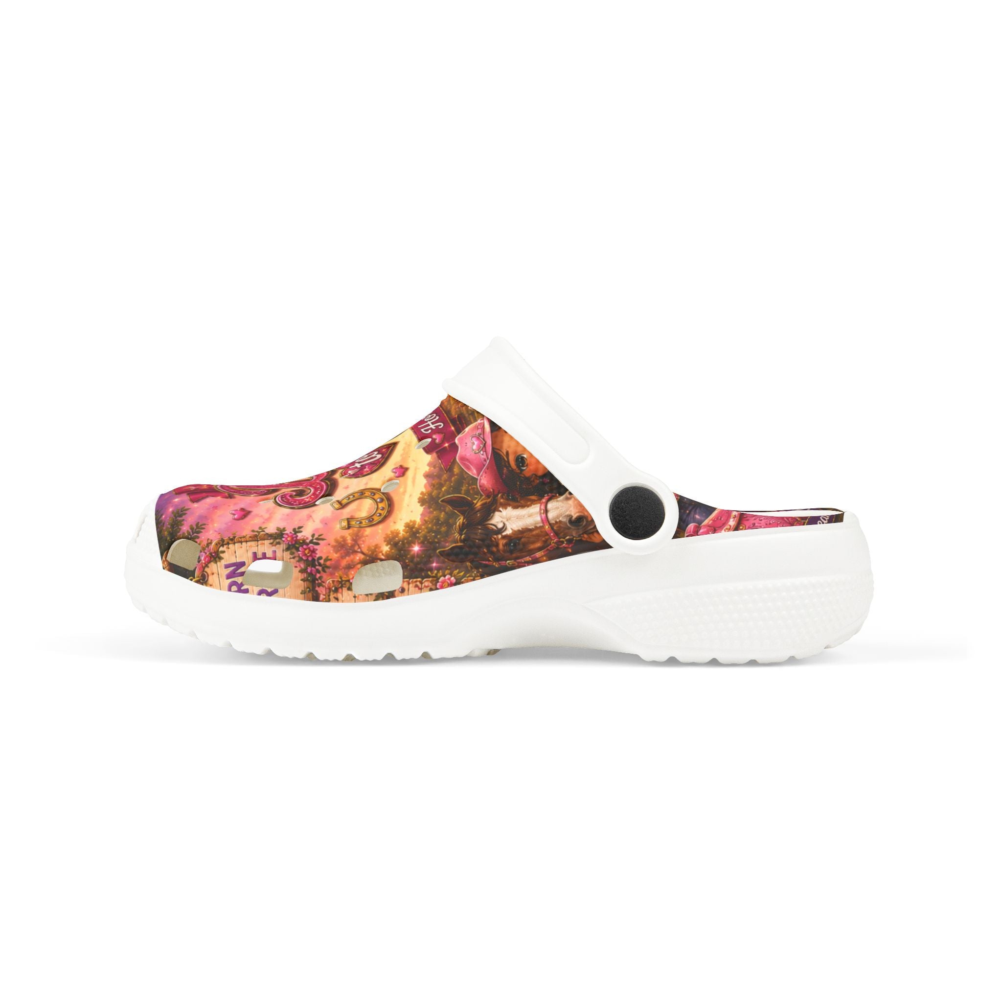 Kids 'Born to Ride' Foam Clogs — Colorful Team Graphic Slip-On Shoes