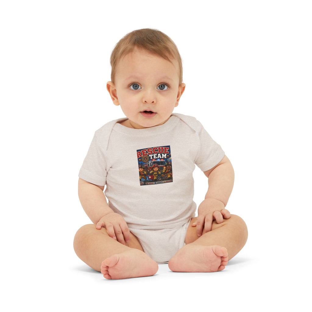 Infant Onesie - 'Team' Colorful Cartoon Character Print Baby Bodysuit