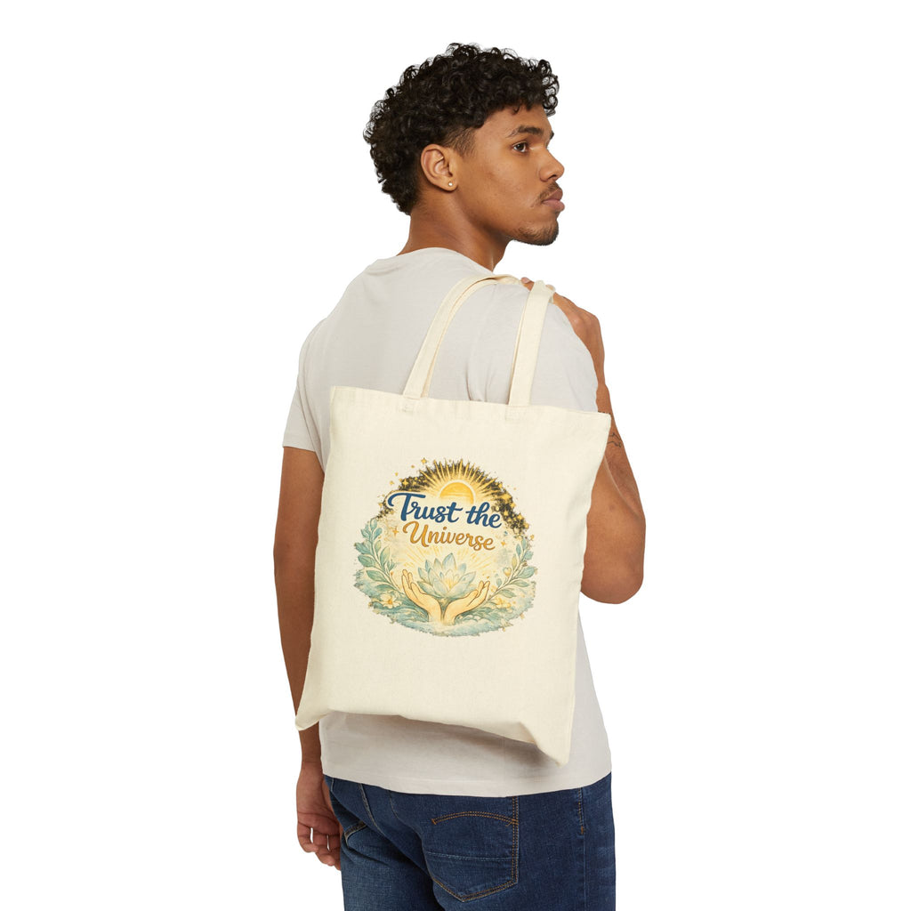 Trust the Universe Canvas Tote Bag – Boho Spiritual Eco Grocery Shopper