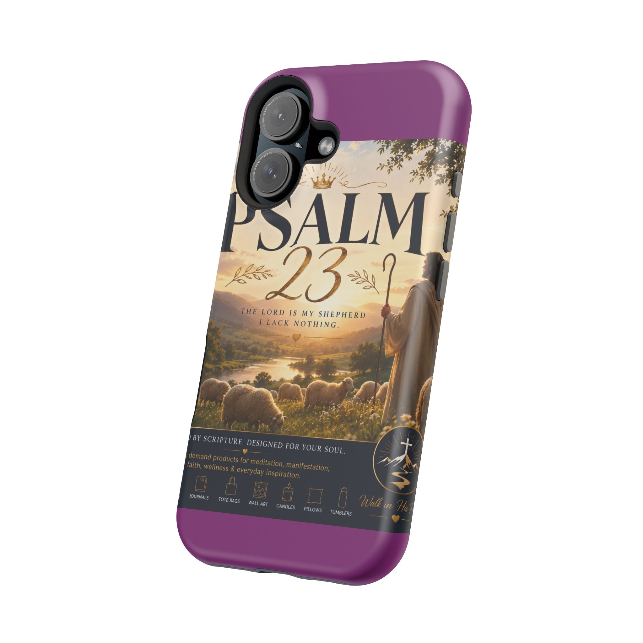 Psalm 23 Phone Case — Magnetic Impact-Resistant Christian iPhone Cover