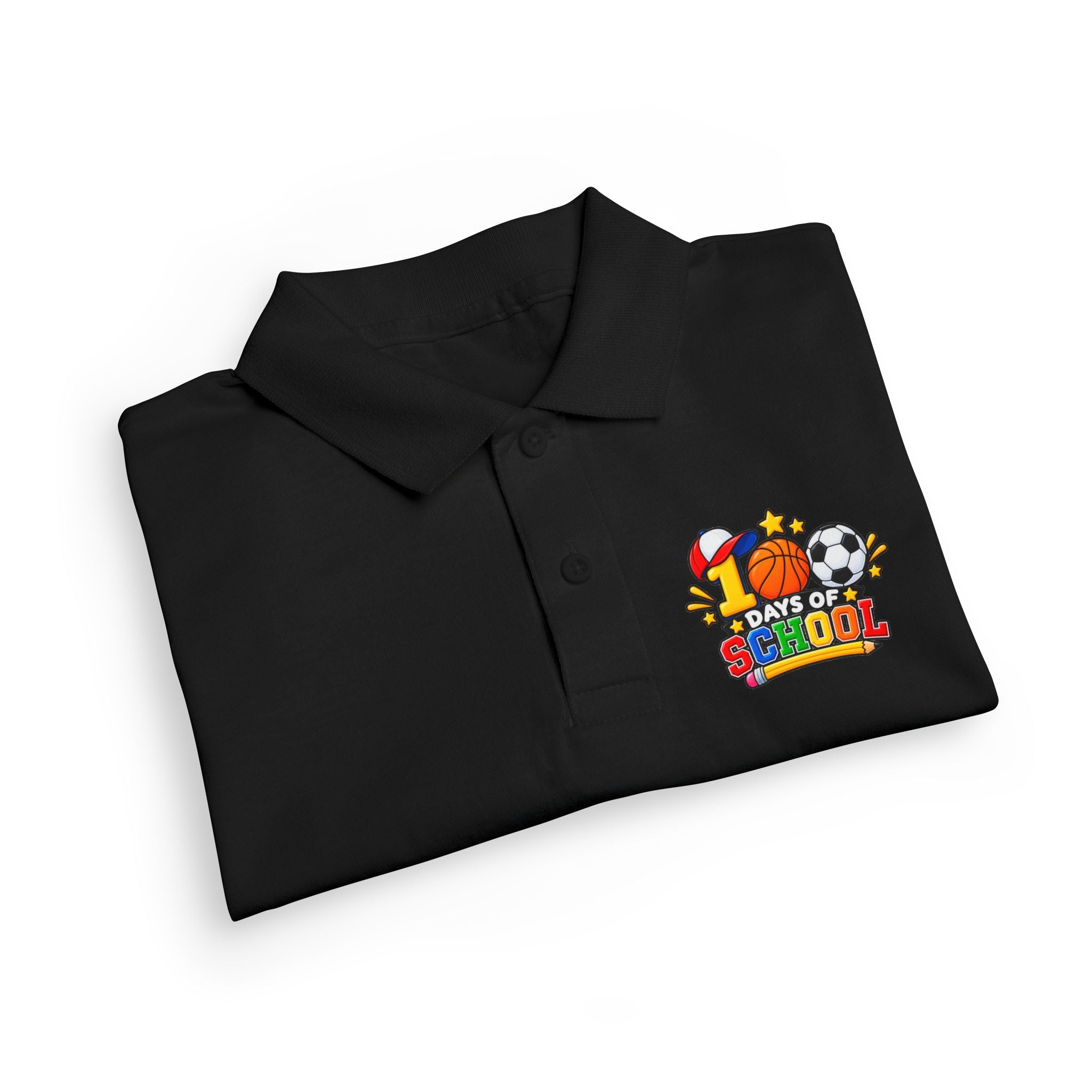 Youth Polo — "100 Days of School" Sport-Themed Kids Polo