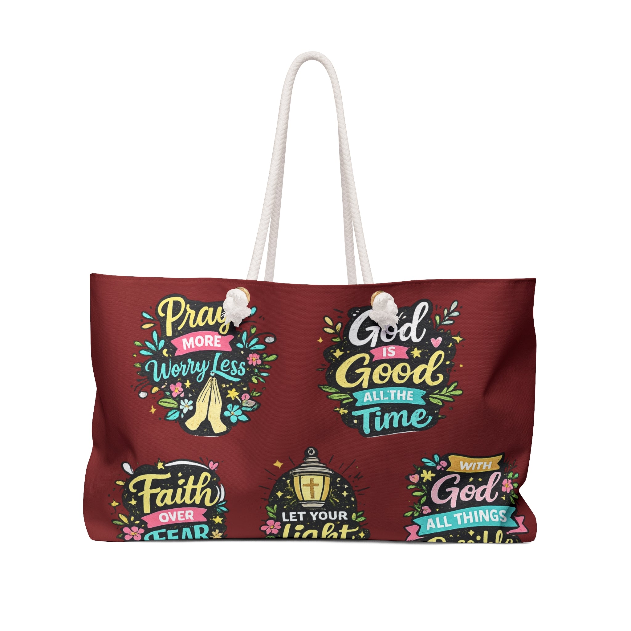 Christian Weekender Bag — "God is Good All the Time" Inspirational Travel Tote
