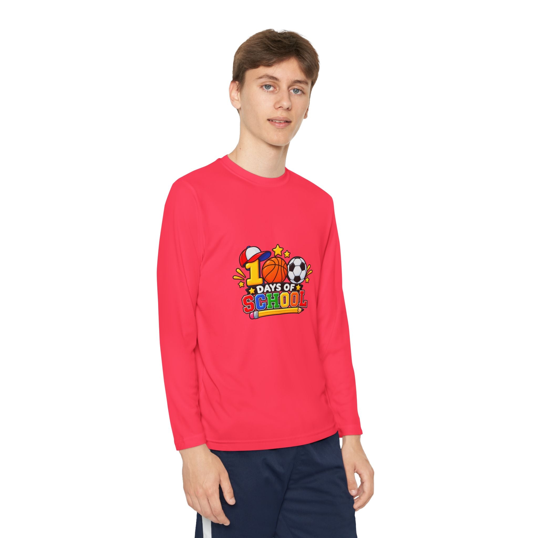 Youth Long Sleeve Tee – "1 Days of School" Sports Back-to-School Shirt