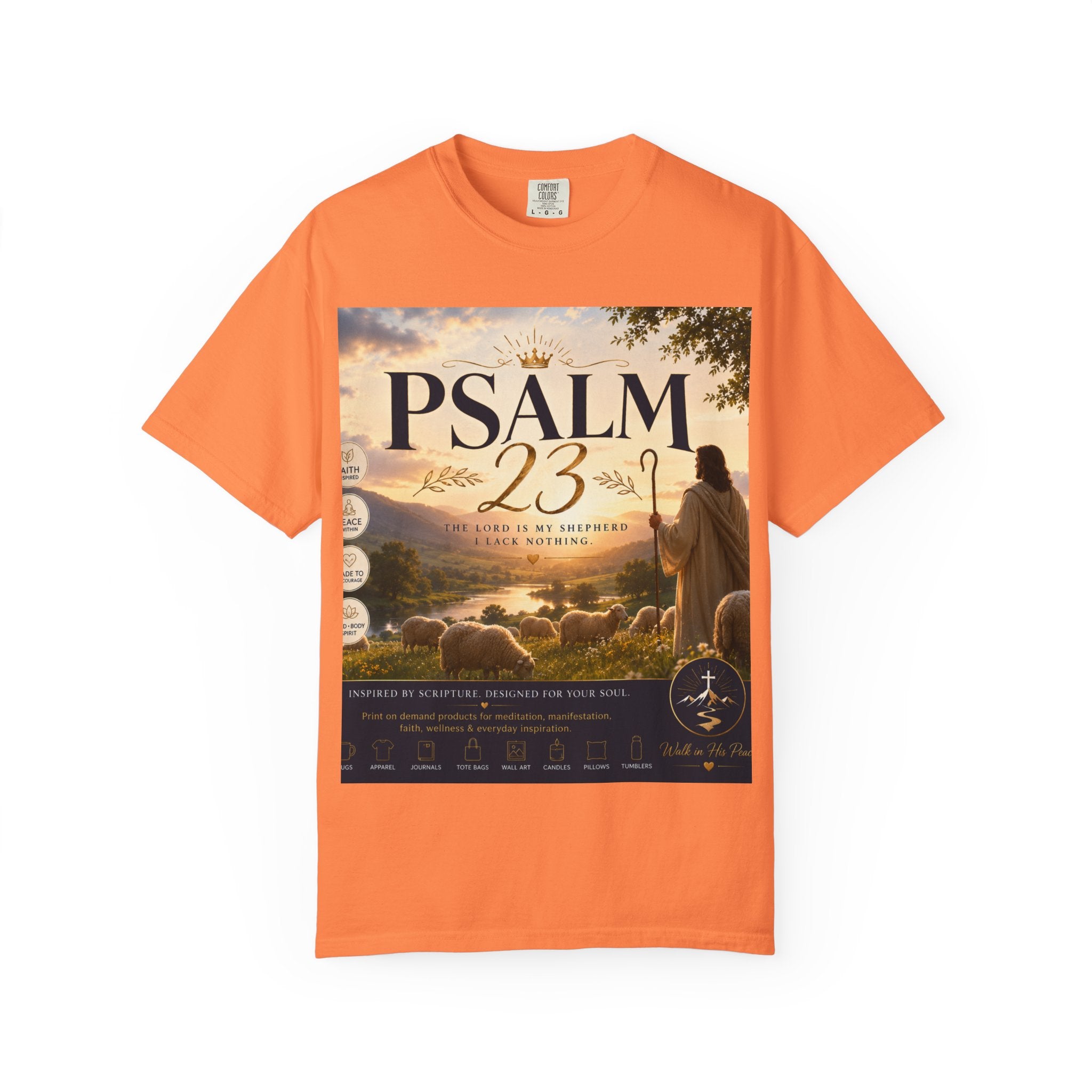 Psalm 23 T-Shirt — Christian Faith Shepherd Graphic Tee