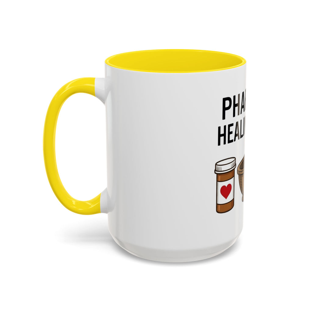 Pharmacy Healing Heart Coffee Mug — Pharmacist Appreciation Accent Mug
