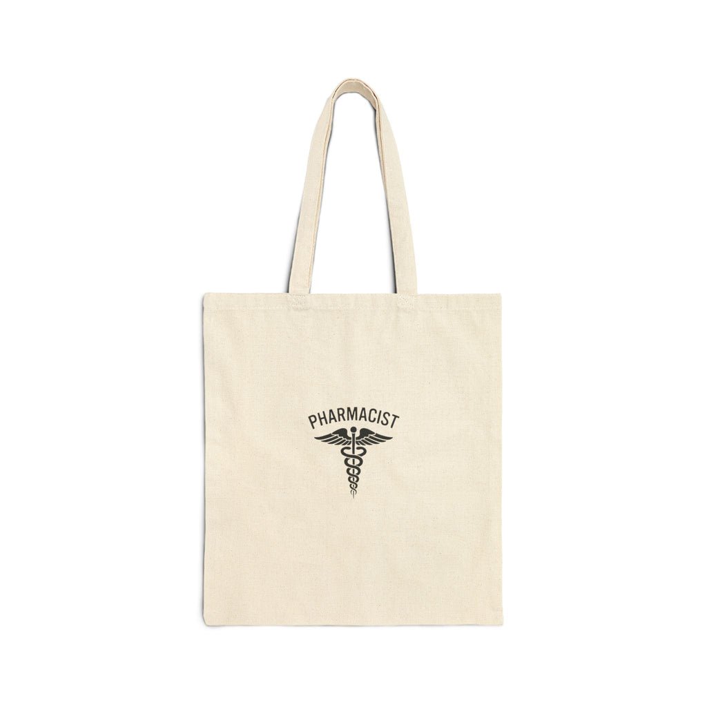 Pharmacist Caduceus Canvas Tote Bag — Medical Professional Reusable Grocery Bag