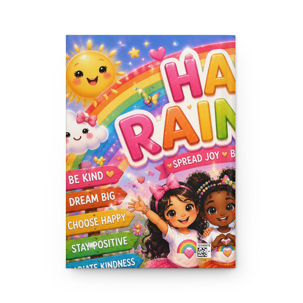 Happy Rainbow Hardcover Journal — Kids Positive Affirmation Notebook
