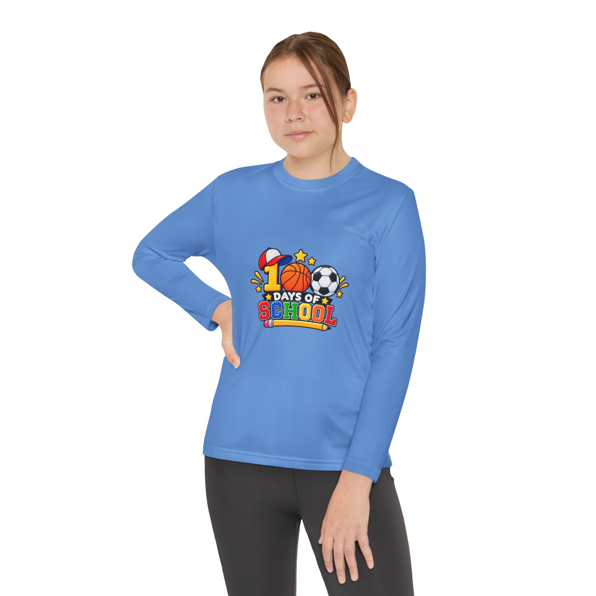 Youth Long Sleeve Tee – "1 Days of School" Sports Back-to-School Shirt