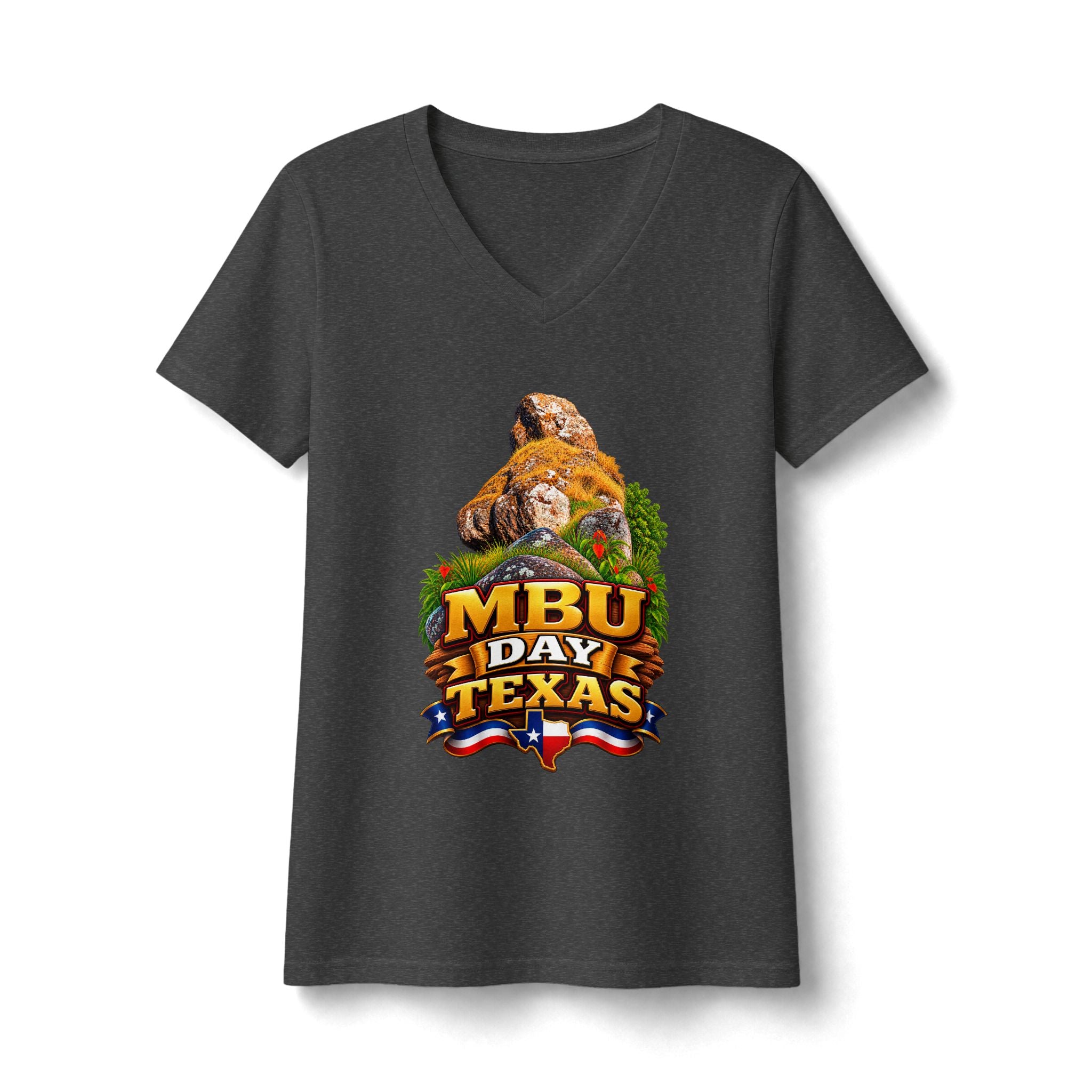 Mbu Day Texas V-Neck Tee — "Mbu Day: United by Heritage, Inspired by Community" Women's Shirt