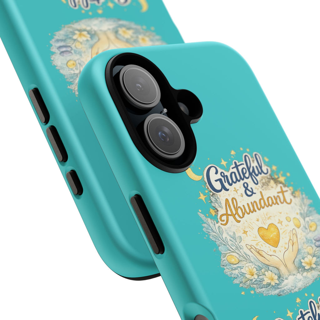 Phone Case — "Grateful & Abundant" Floral Heart Protective Cover