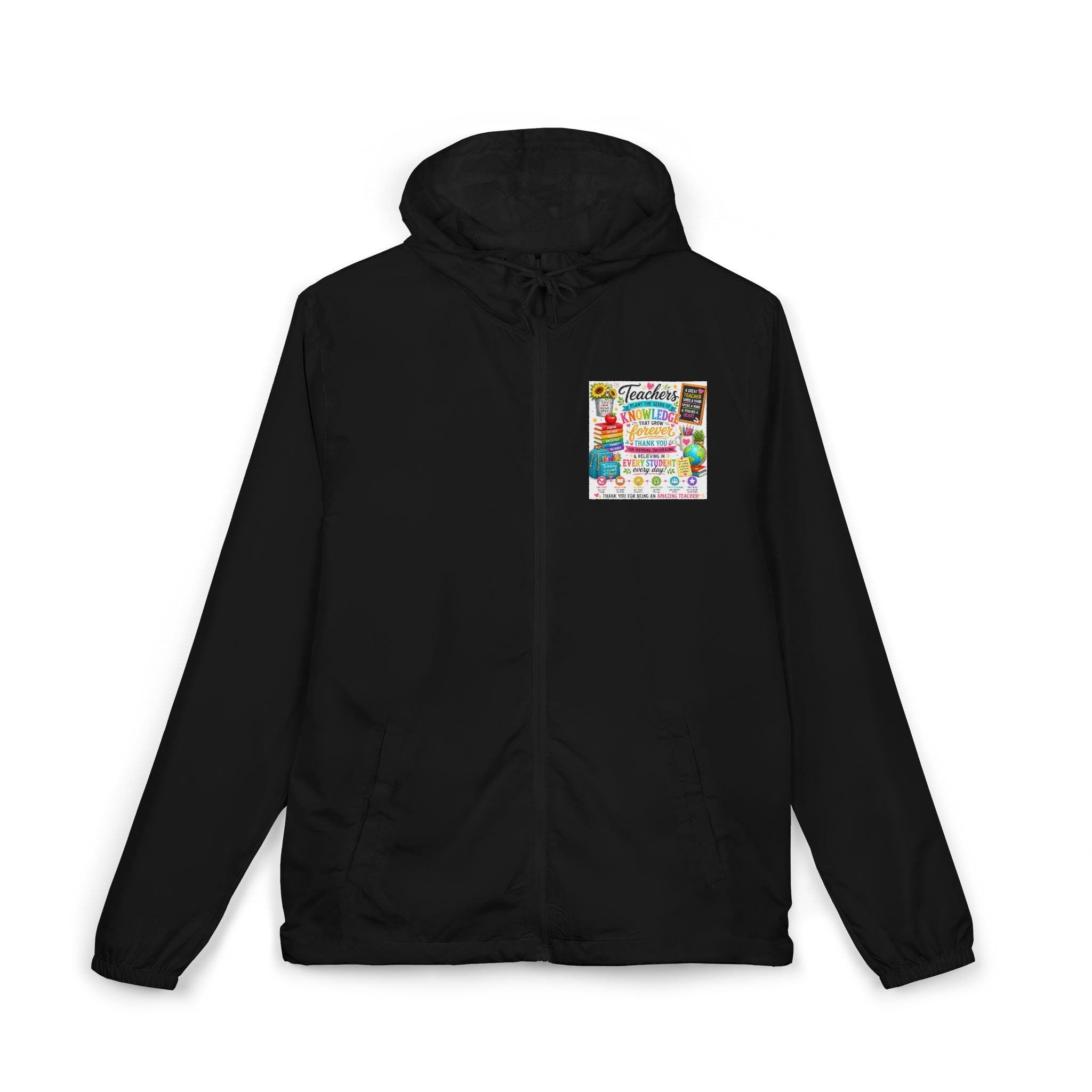 Colorful Floral 'Friends Forever' Windbreaker Jacket — Lightweight Hooded Zip-Up