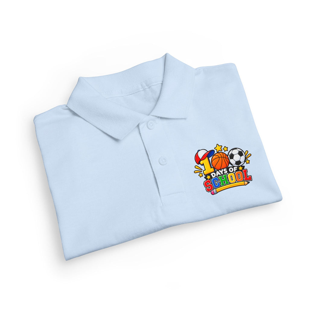 Youth Polo — "100 Days of School" Sport-Themed Kids Polo