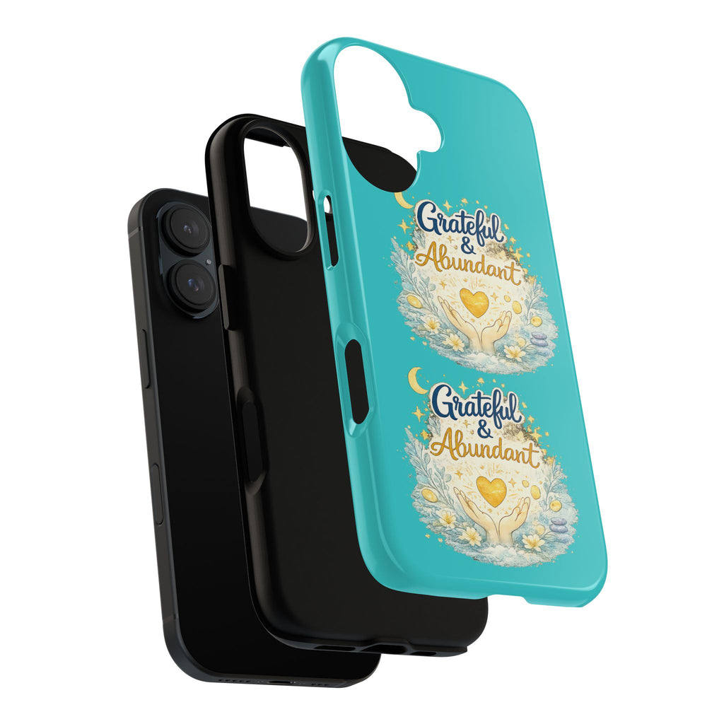 Phone Case — "Grateful & Abundant" Floral Heart Protective Cover