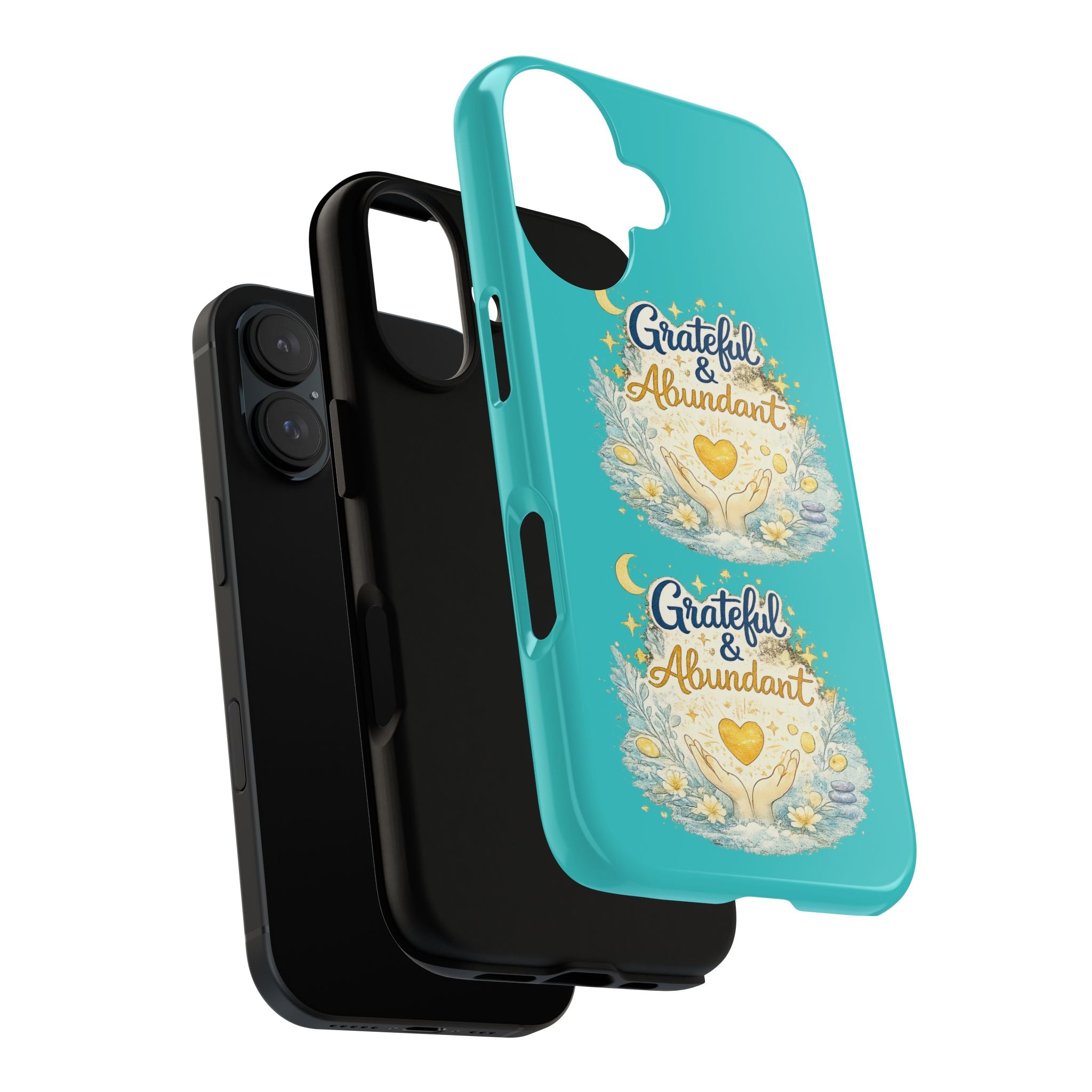 Phone Case — "Grateful & Abundant" Floral Heart Protective Cover