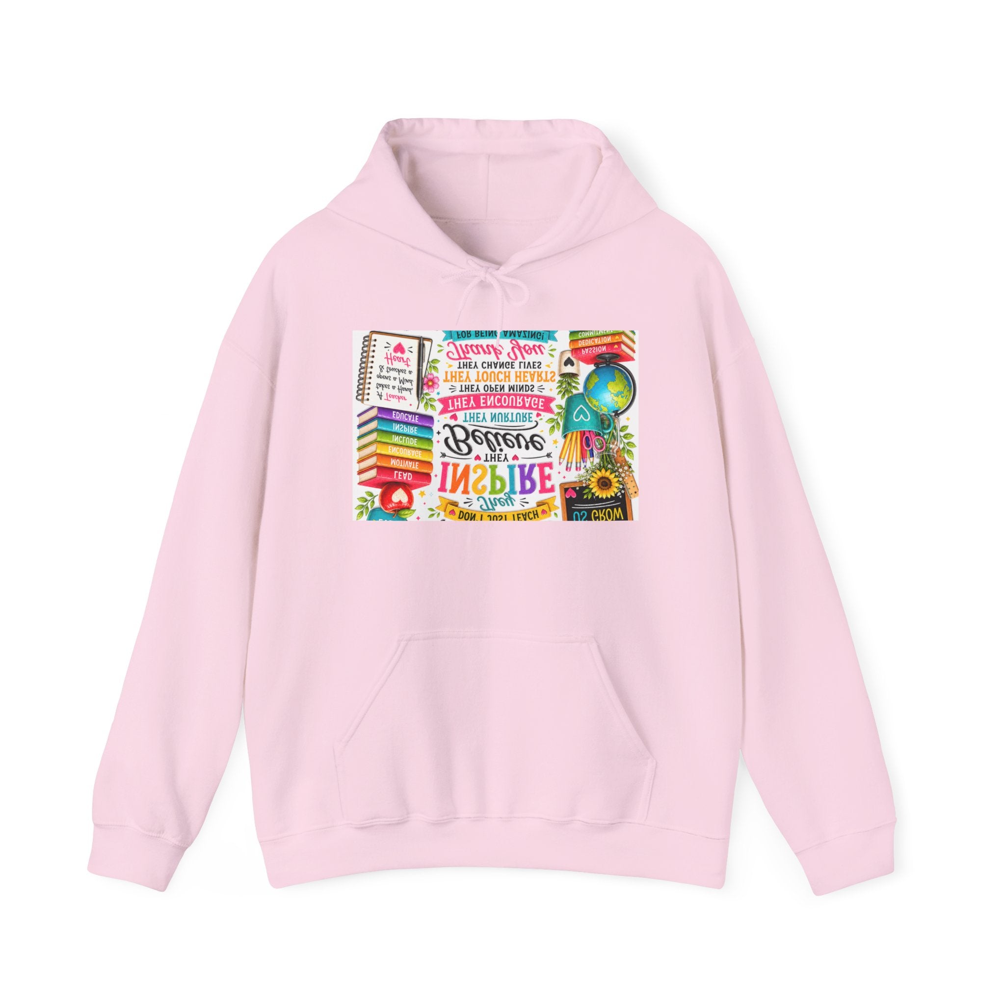 Motivational Book Lover Hoodie — "Be Brave, Be Kind, Be You" Colorful Inspirational Design