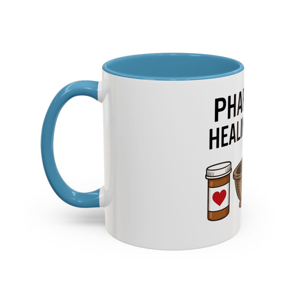 Pharmacy Healing Heart Coffee Mug — Pharmacist Appreciation Accent Mug